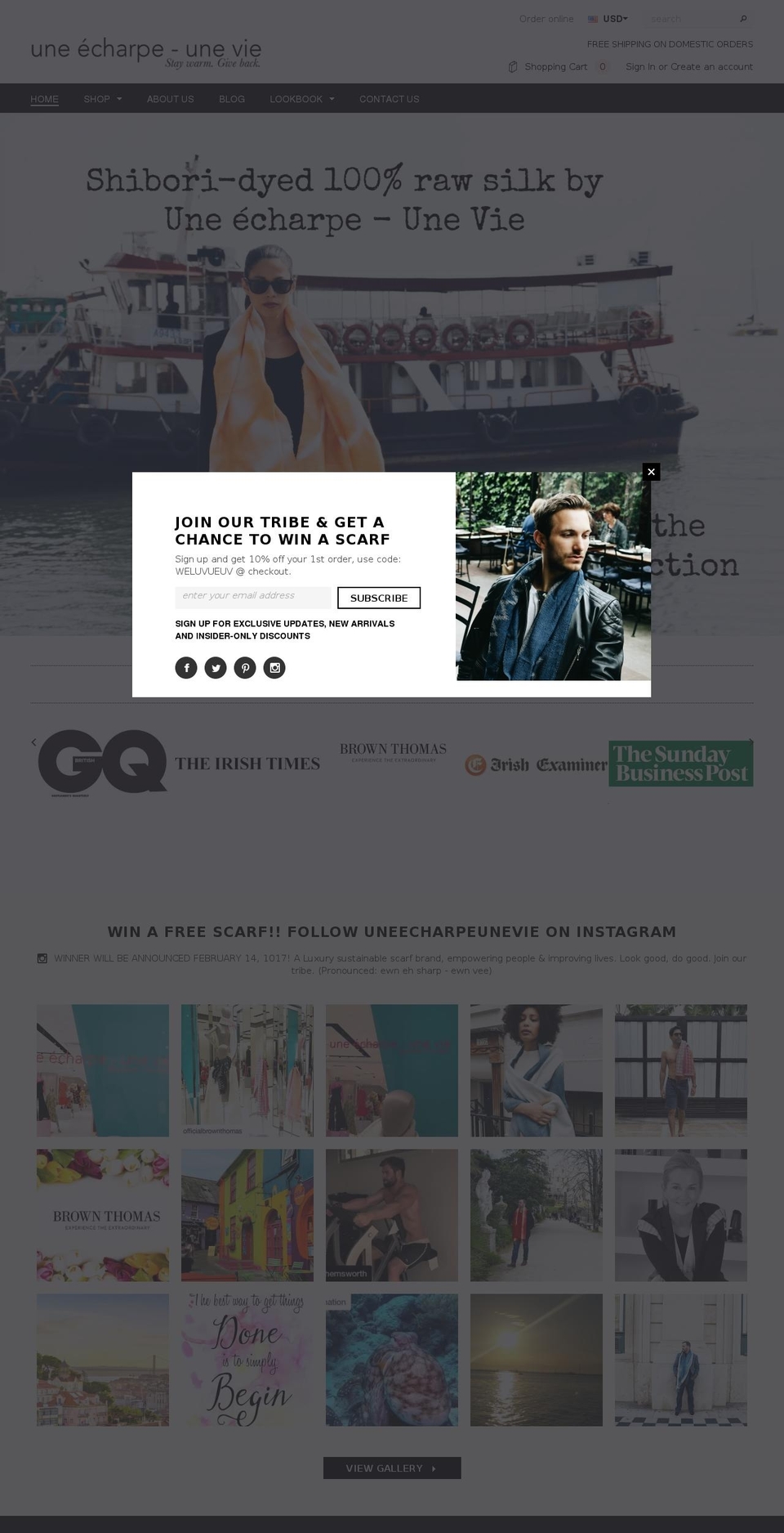 uneecharpeunevie.com shopify website screenshot