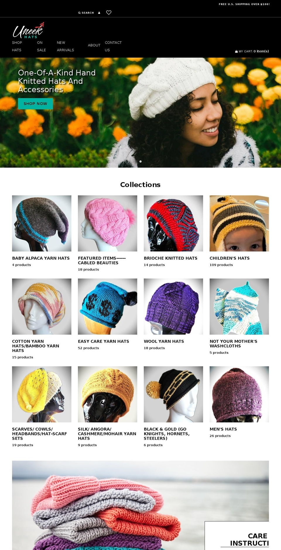 Copy of Theme + wishlist hero Shopify theme site example uneekhats.com