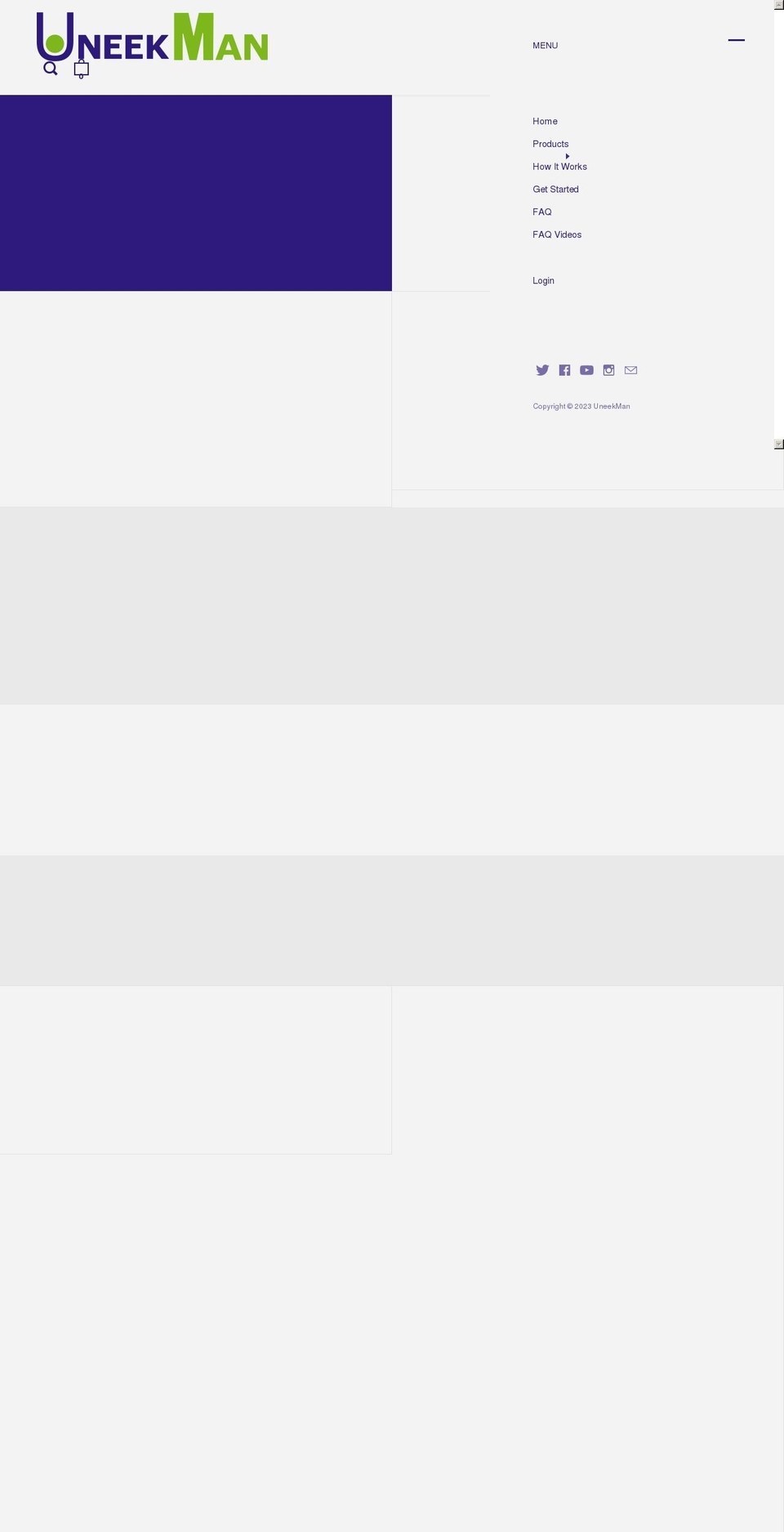 uneekman.com shopify website screenshot
