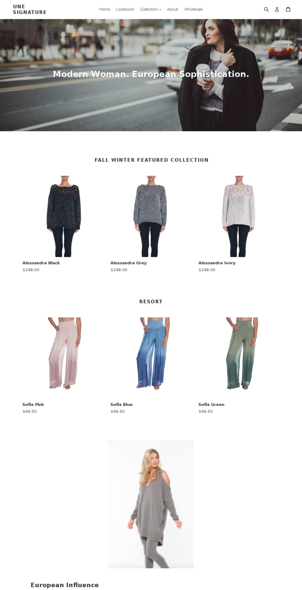 unefashion.ca shopify website screenshot