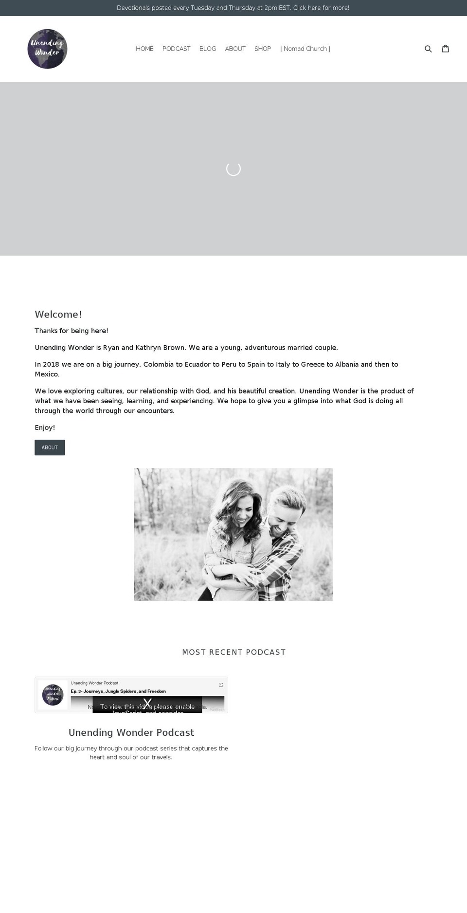 unendingwonder.com — Shopify storefront screenshot
