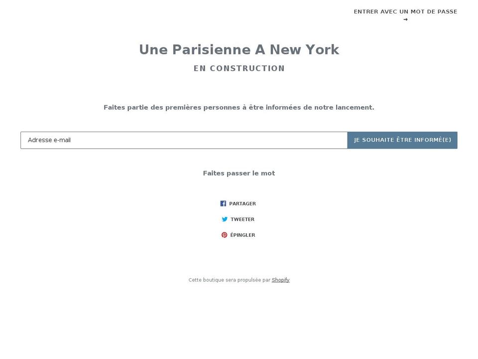 uneparisienneanewyork.com — Shopify storefront screenshot