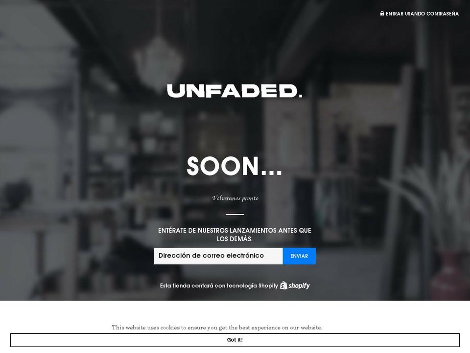 unfadedproject.com shopify website screenshot