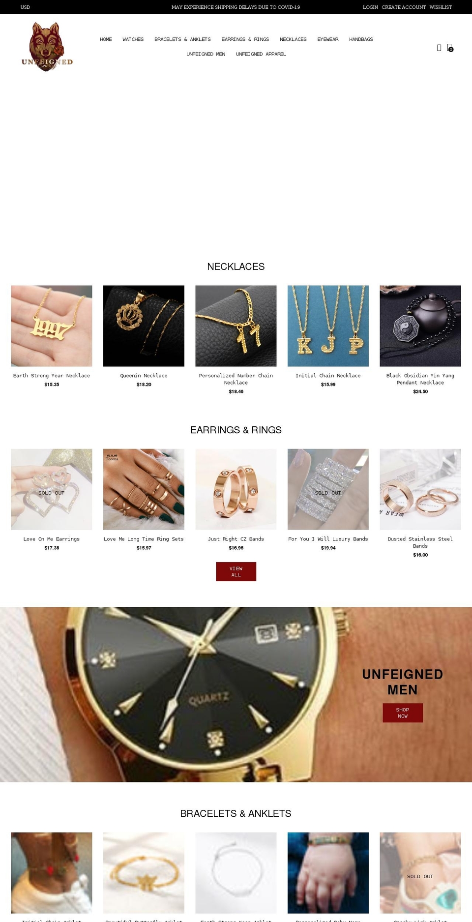 jewelry Shopify theme site example unfeignedenergy.com