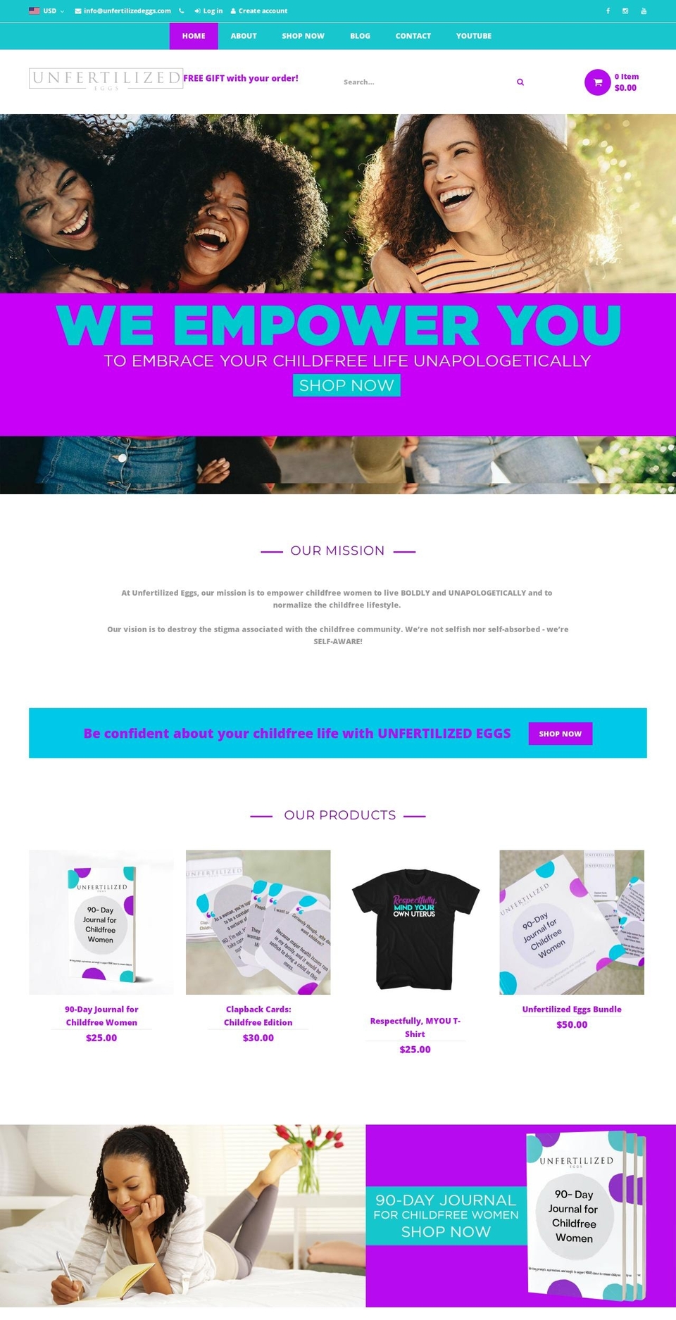 unfertilizedeggs.com shopify website screenshot