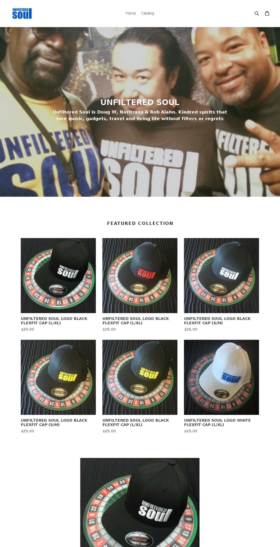 unfilteredsoul.com shopify website screenshot