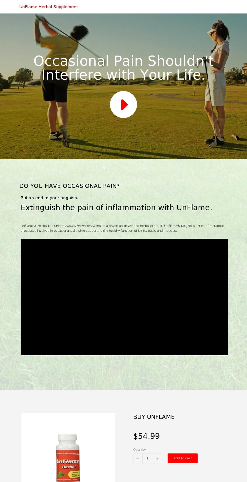 unflameyourself.com — Shopify storefront screenshot