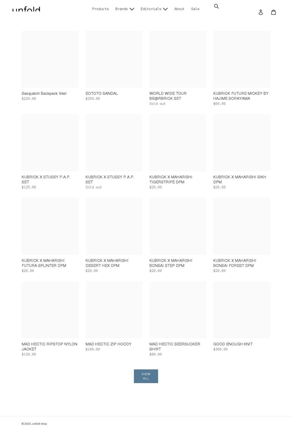 unfold-shop.com shopify website screenshot