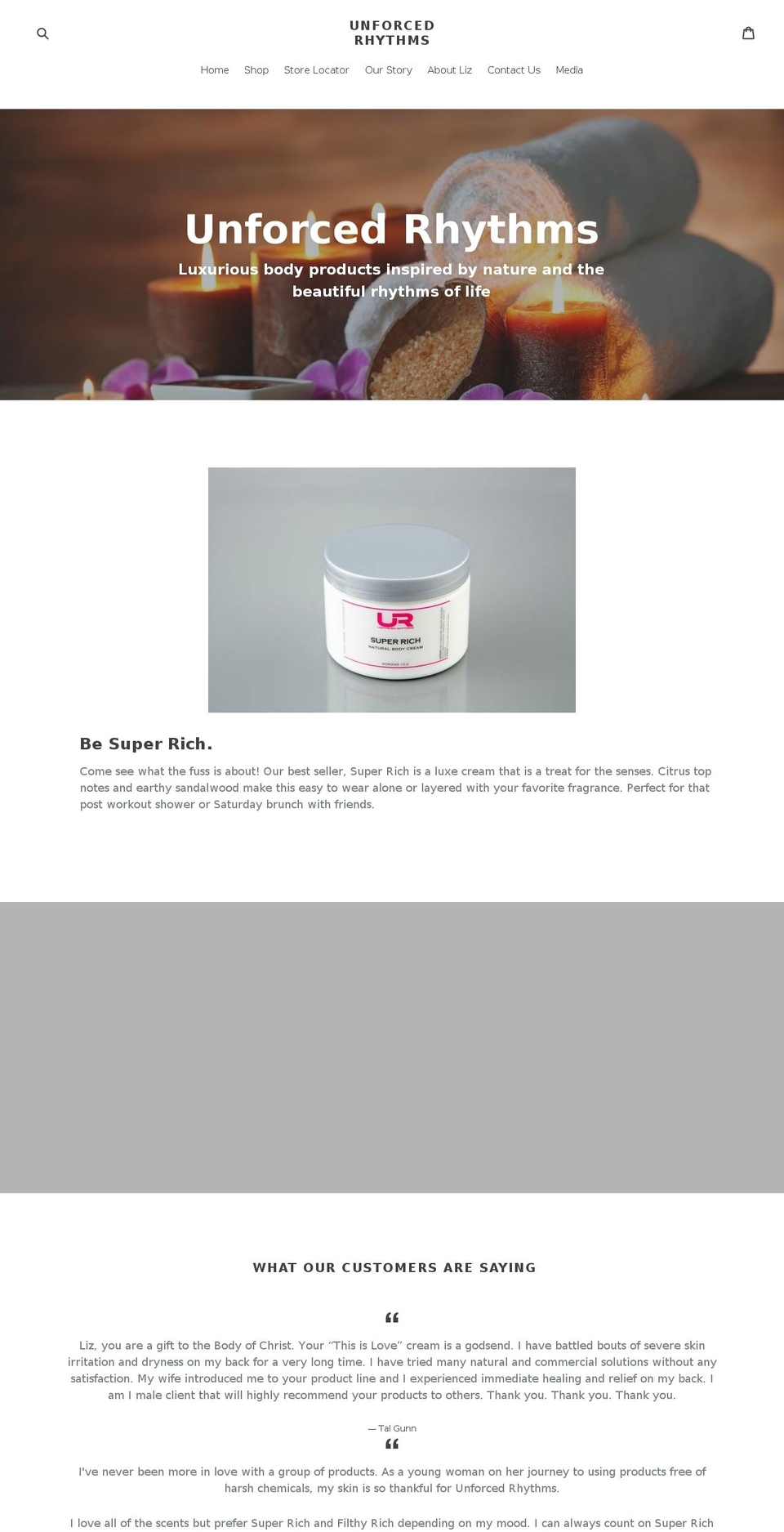unforcedrhythms.com — Shopify storefront screenshot