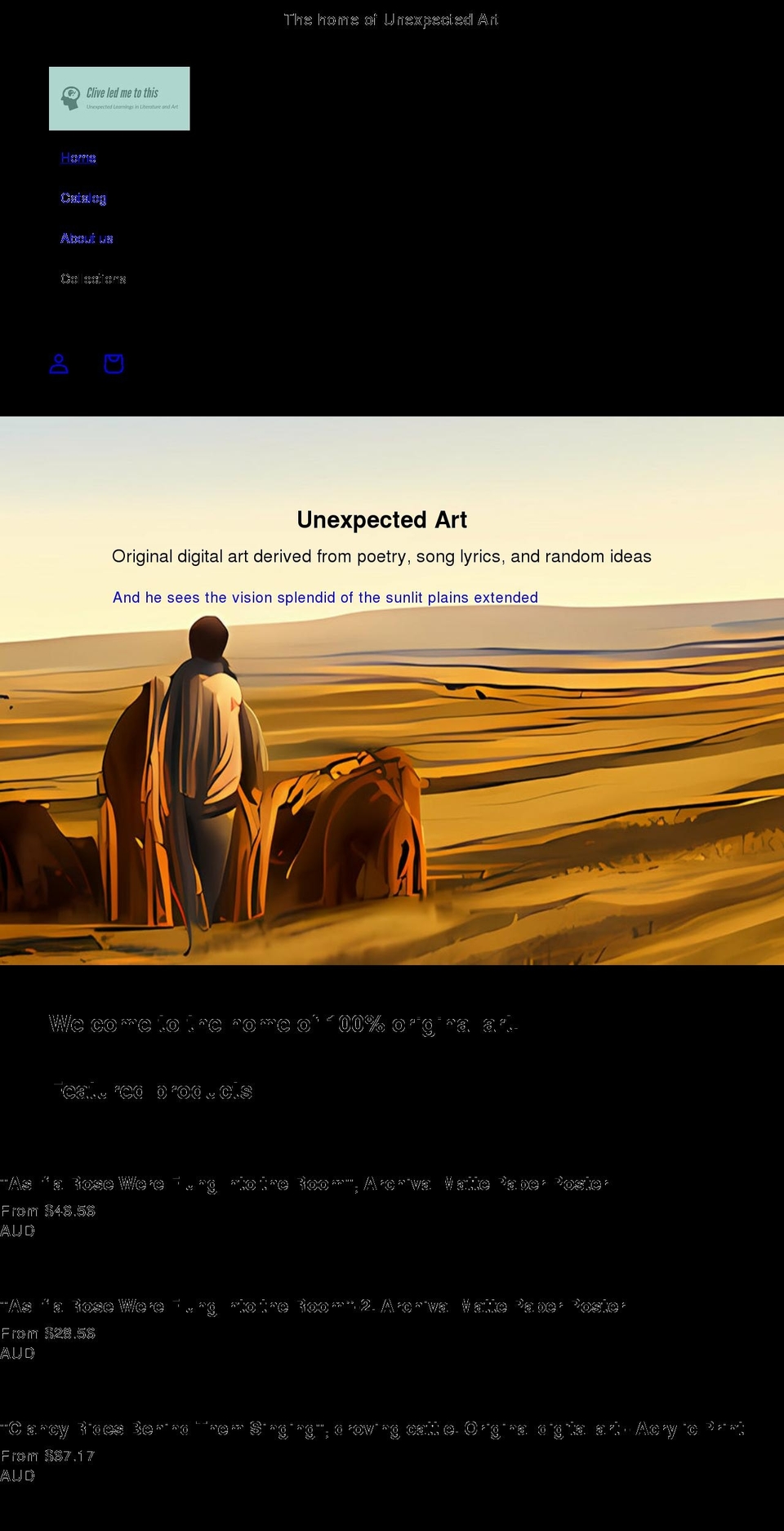 unforeseenart.com shopify website screenshot