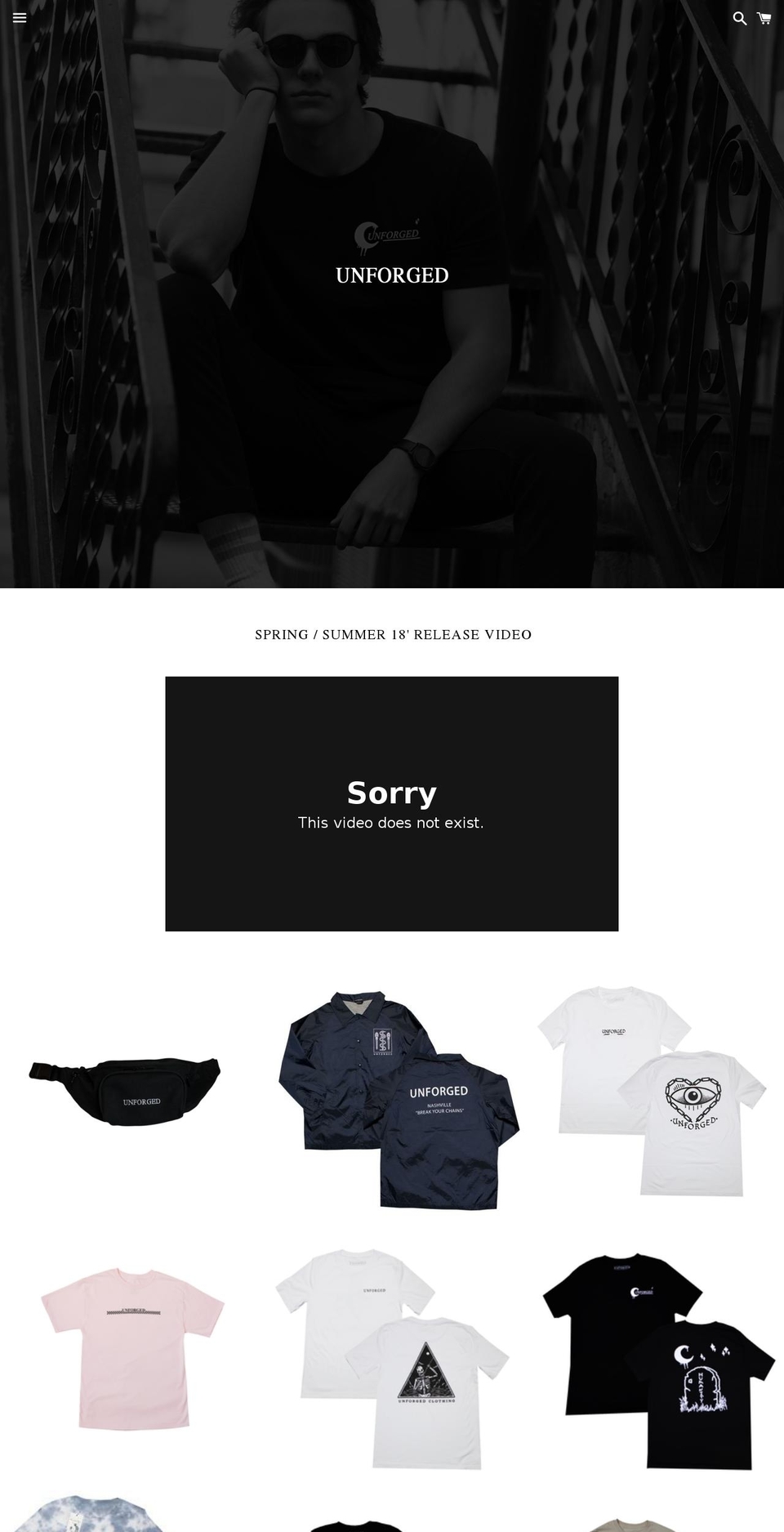 unforgedclothing.com — Shopify storefront screenshot