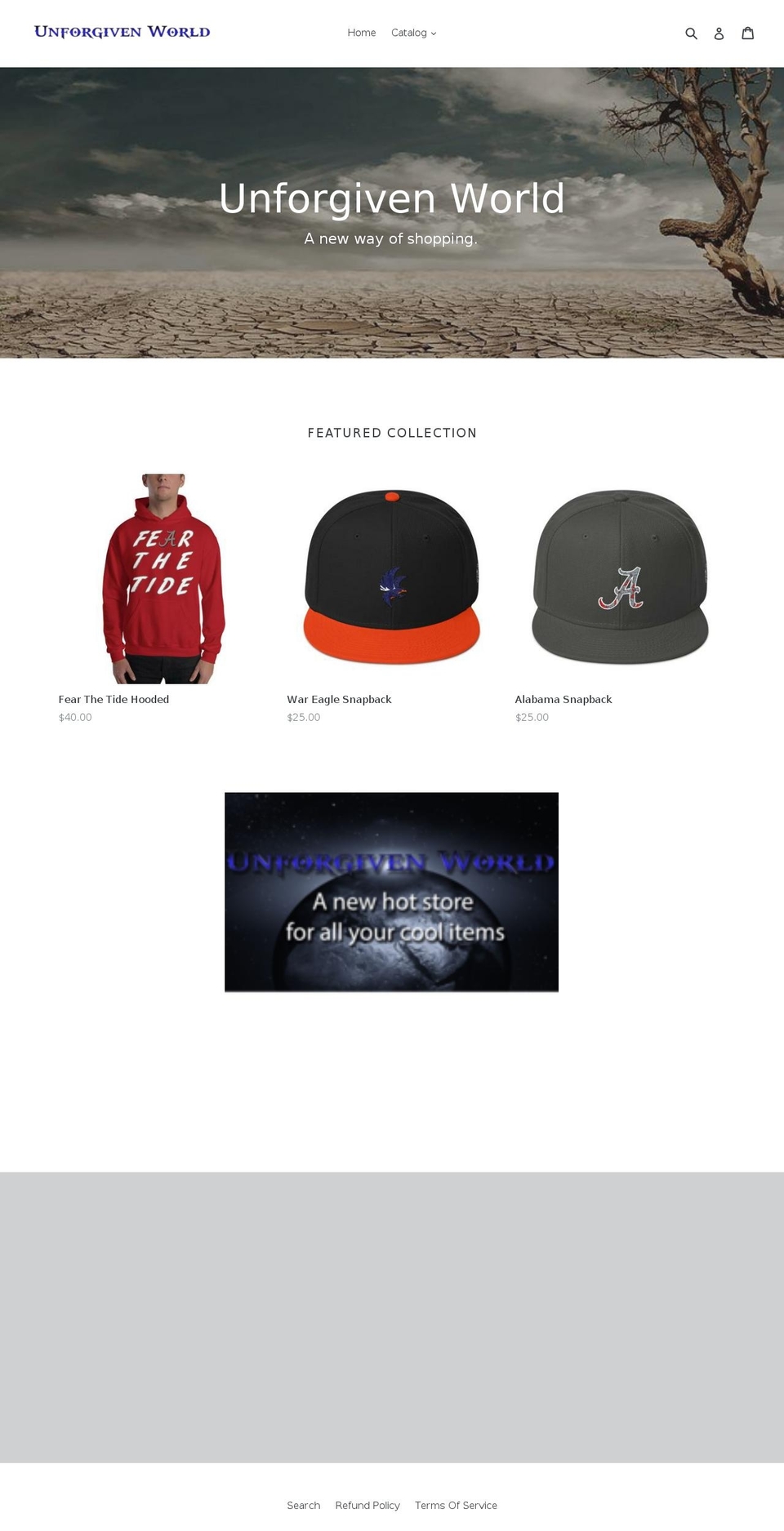 unforgivenworld.com shopify website screenshot