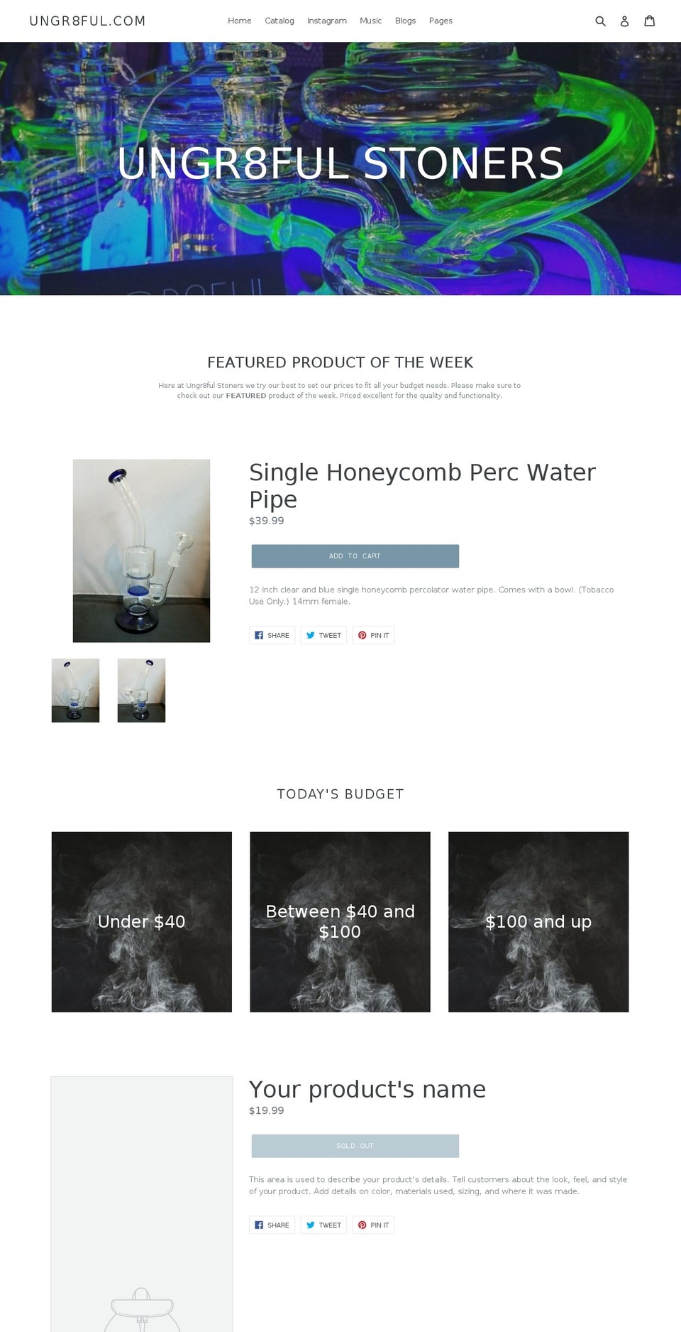 ungr8ful.com — Shopify storefront screenshot