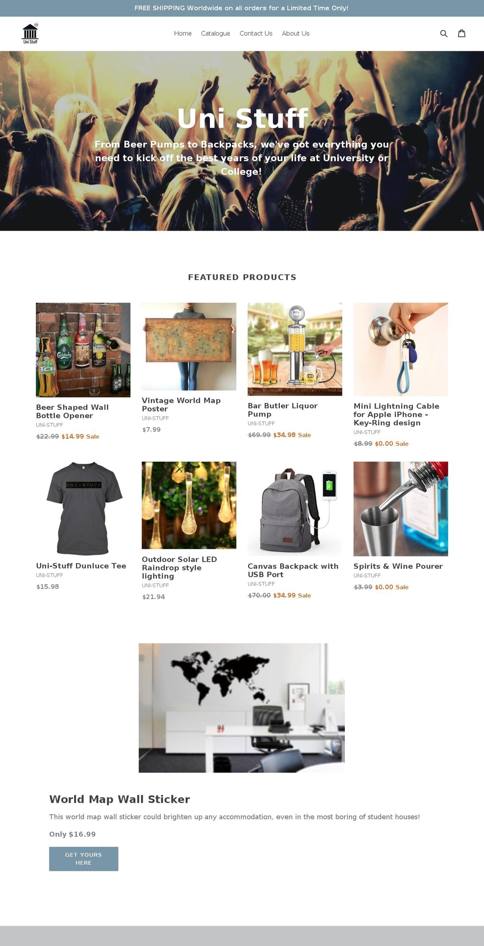 uni-stuff.com — Shopify storefront screenshot