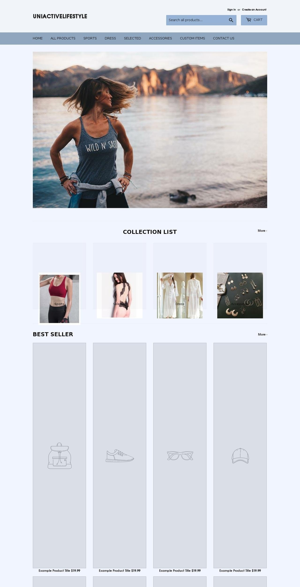 uniactivelifestyle.com — Shopify storefront screenshot