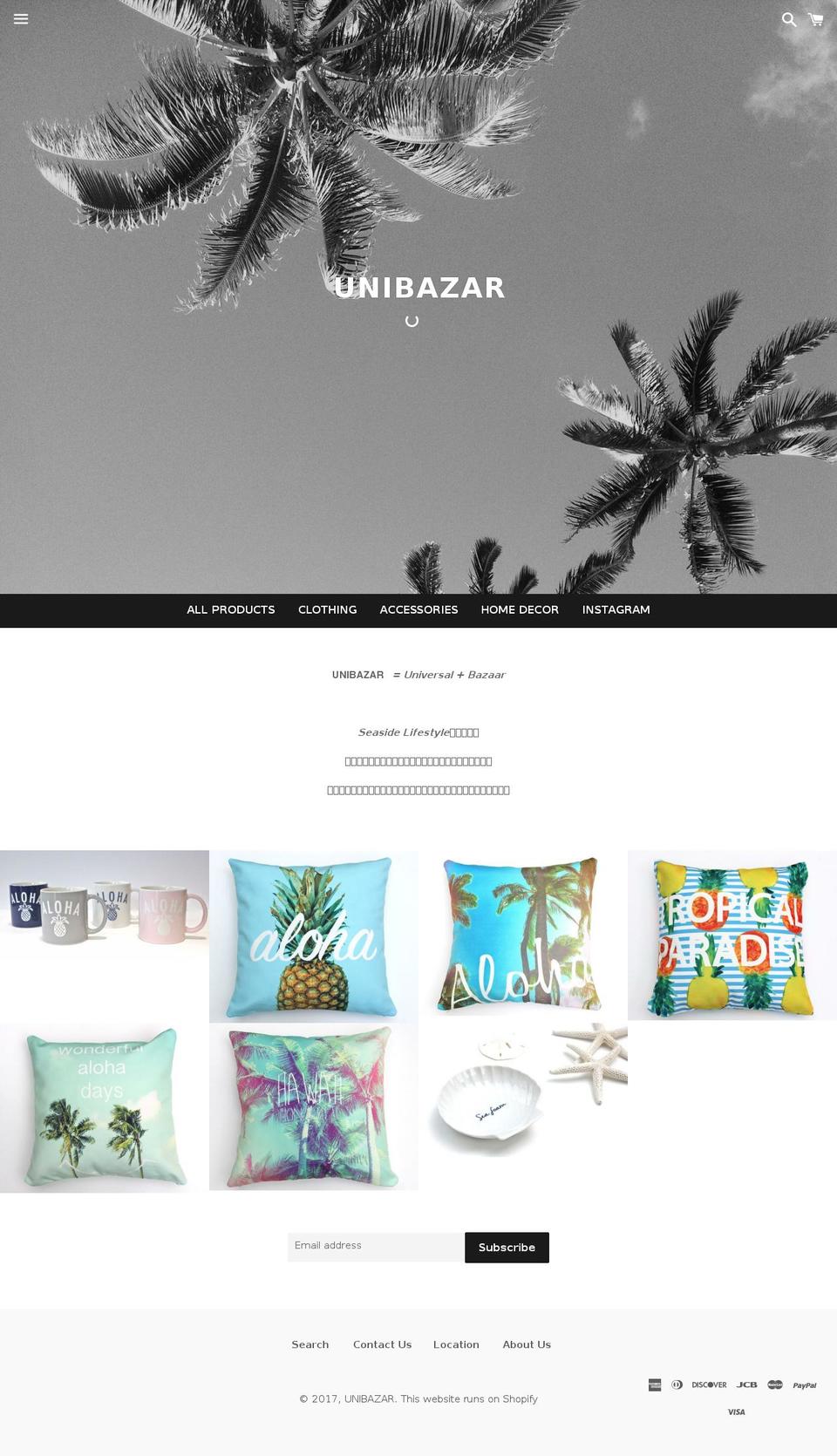 unibazarhonolulu.com shopify website screenshot