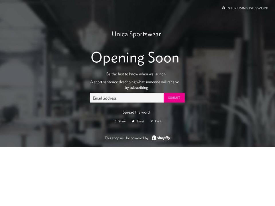 unicasportswear.com — Shopify storefront screenshot