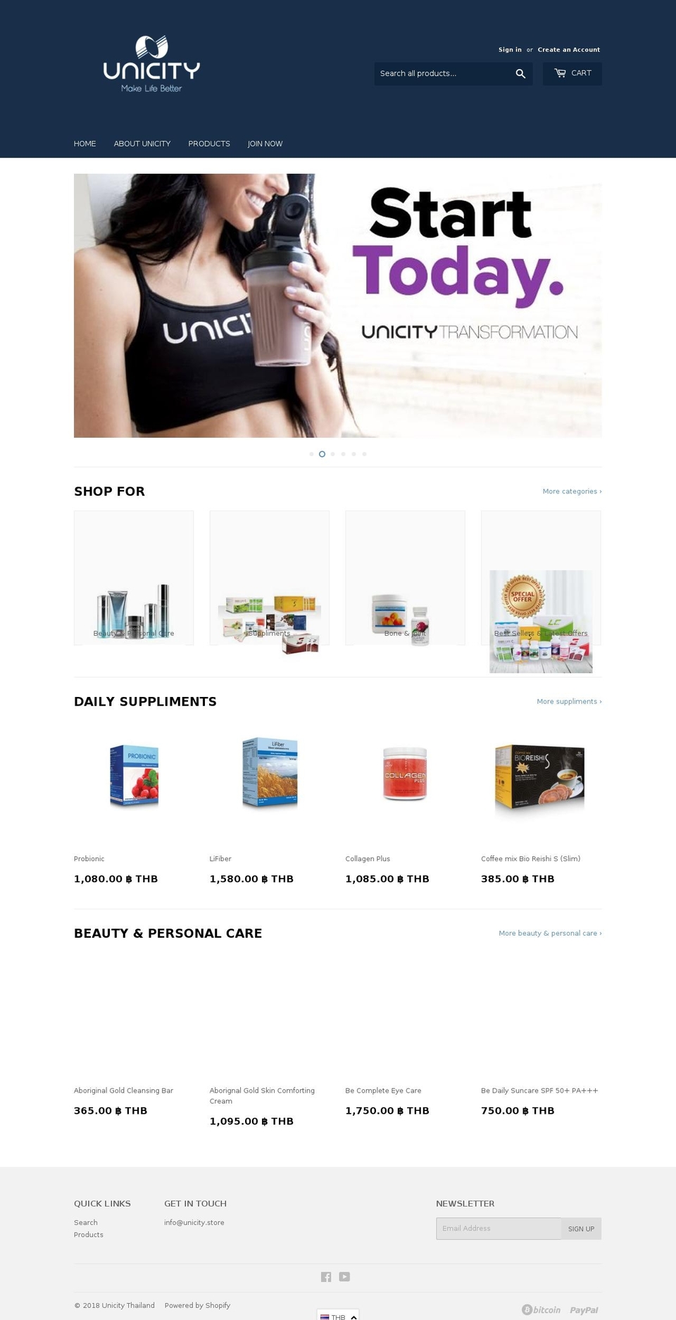 unicity.store shopify website screenshot