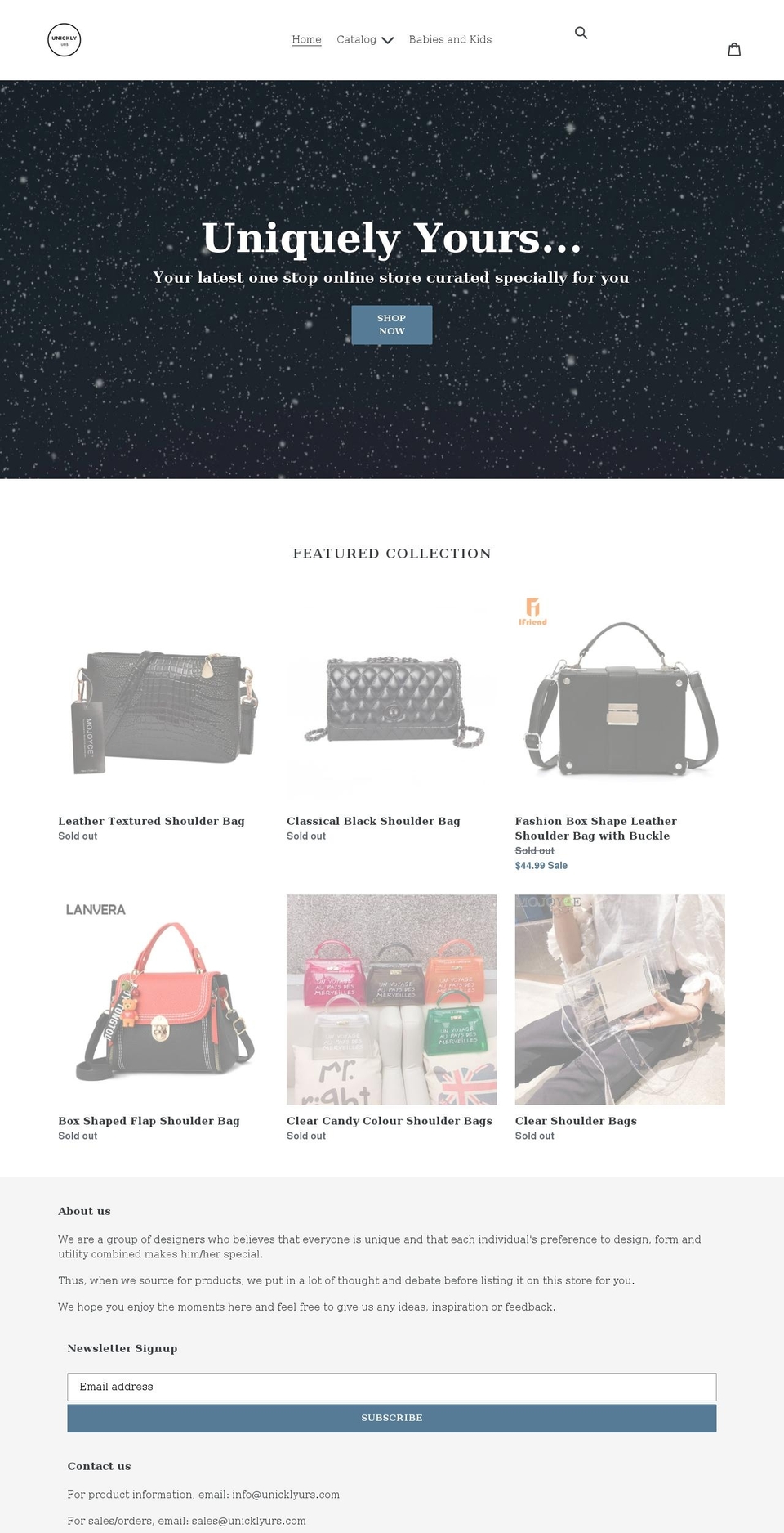 unicklyurs.com shopify website screenshot