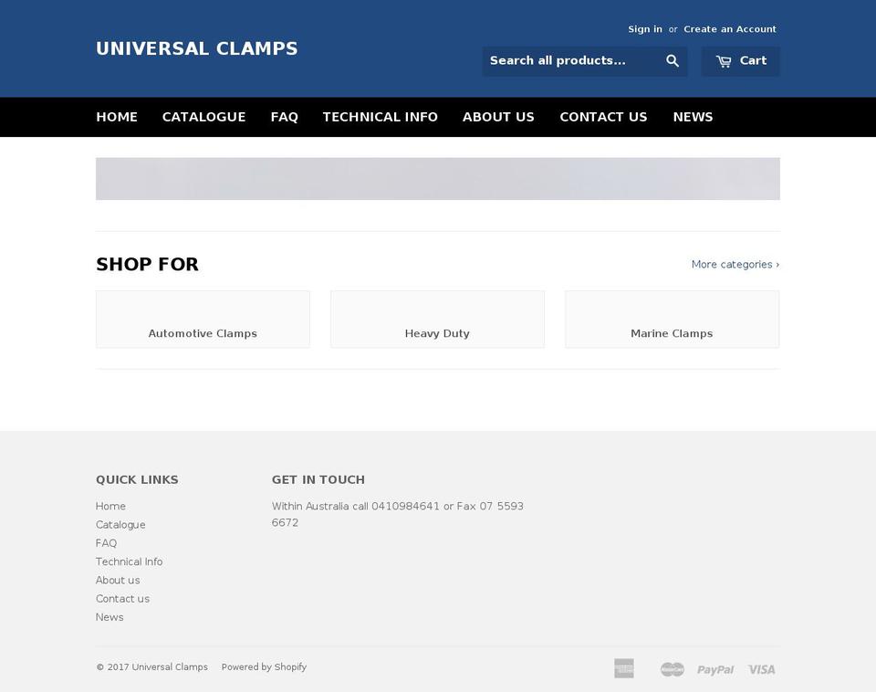 uniclamp.com.au shopify website screenshot