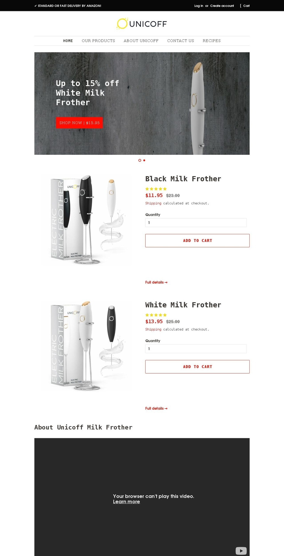 unicoff.com — Shopify storefront screenshot