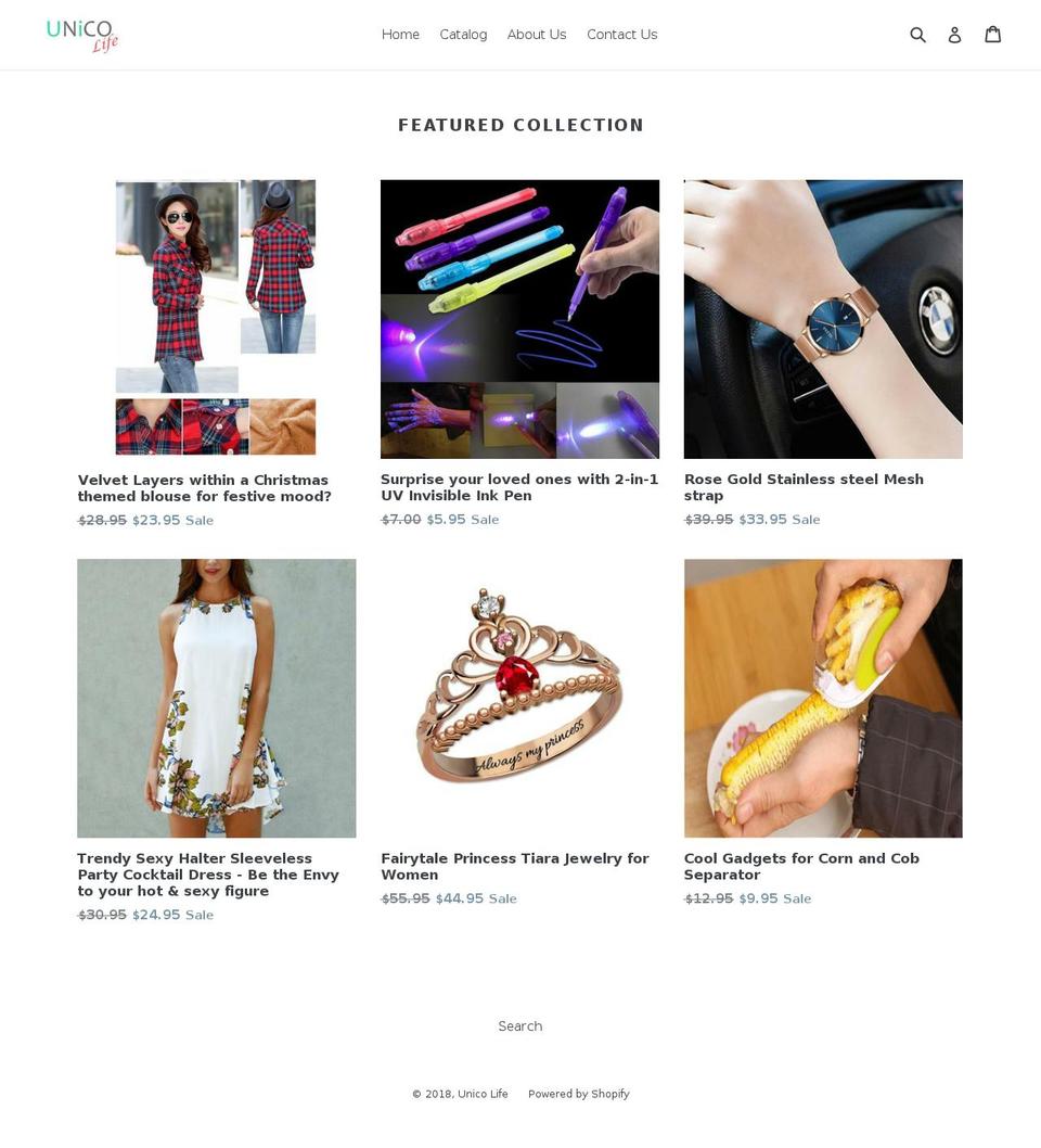 unicolife.com — Shopify storefront screenshot