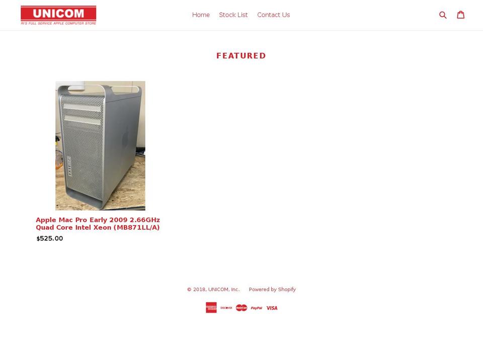 unicomri.net shopify website screenshot