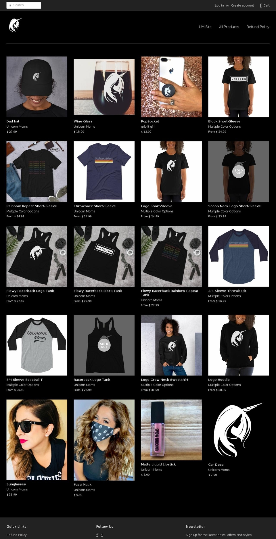 unicorn-moms.myshopify.com shopify website screenshot
