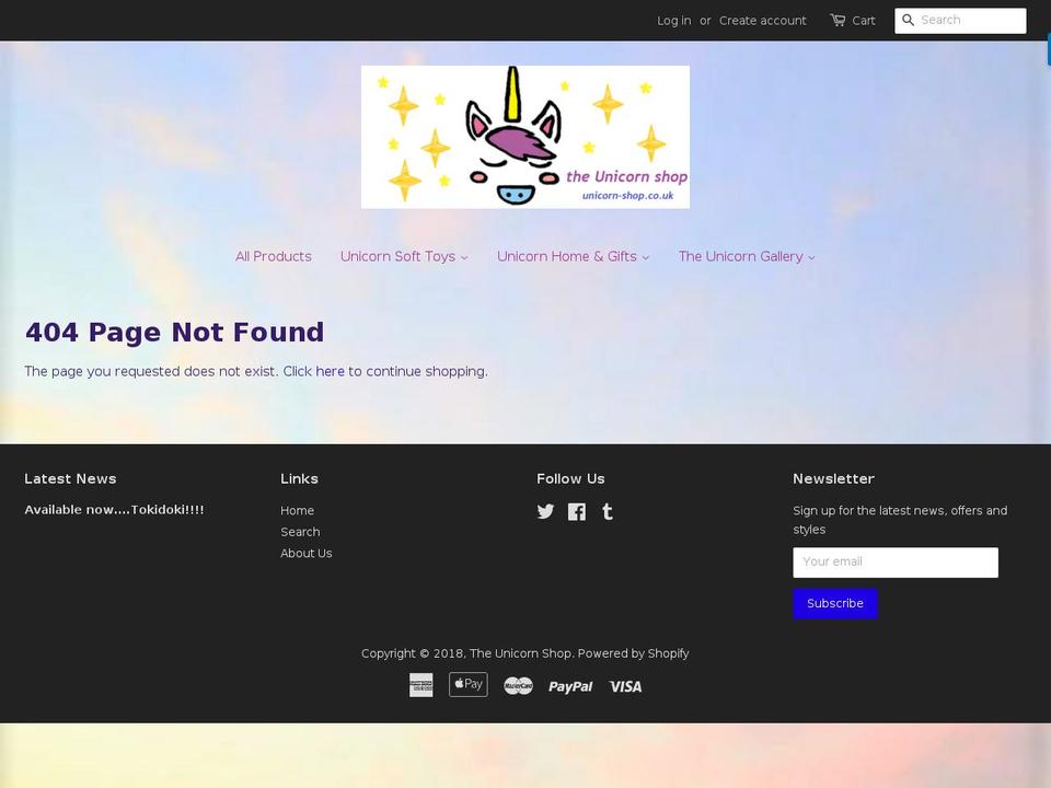 unicorn-shop.net shopify website screenshot