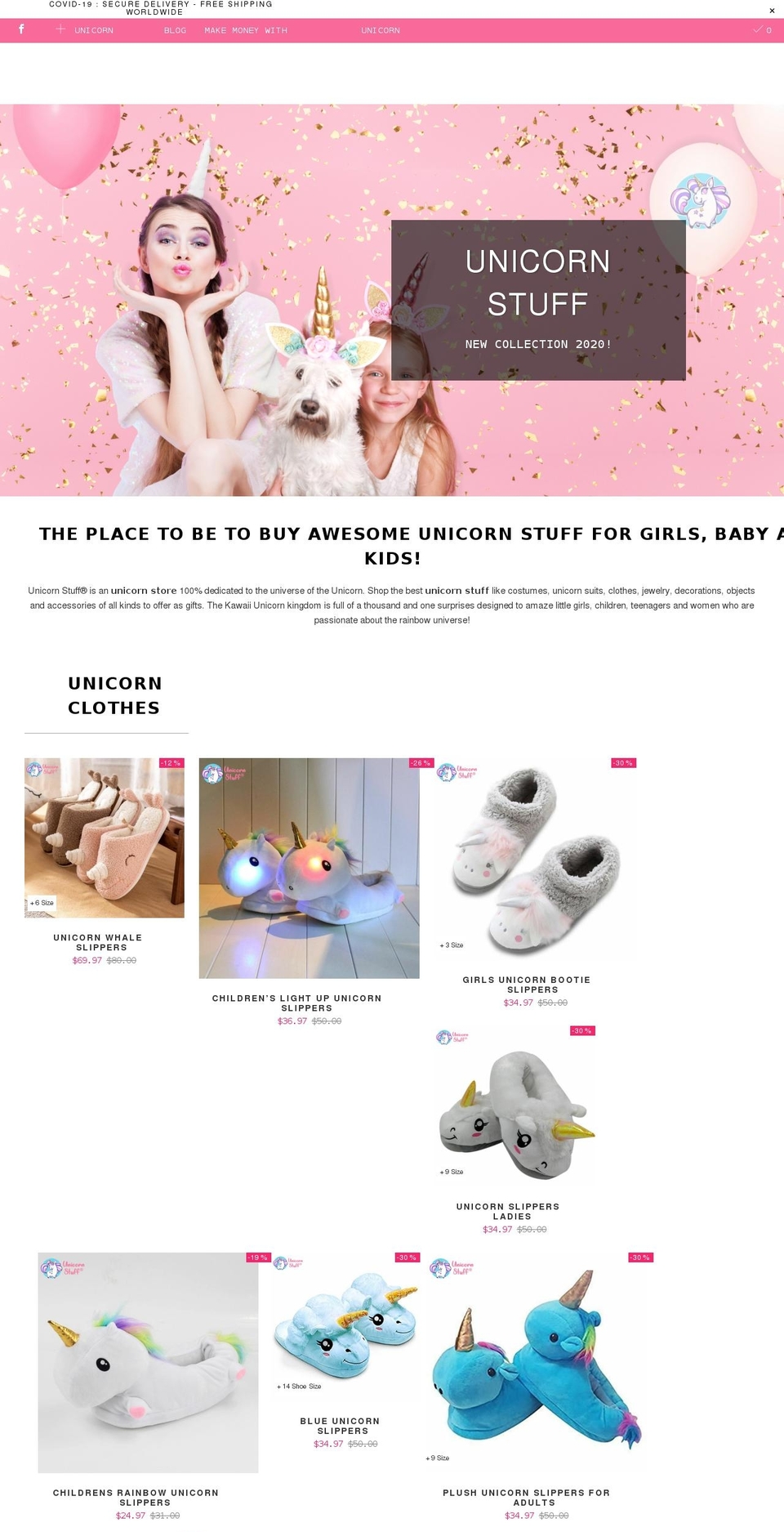 unicorn-stuff.us shopify website screenshot