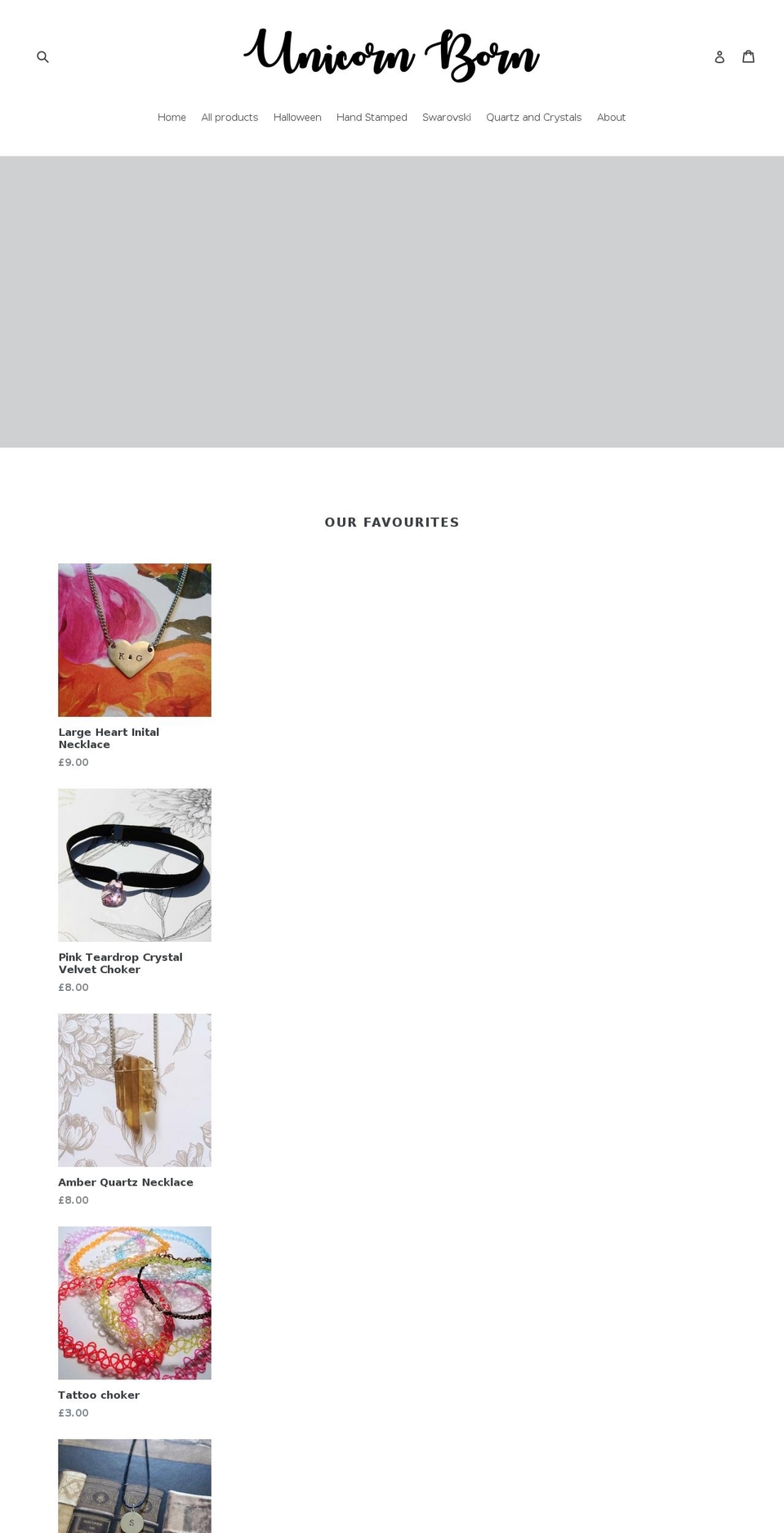 unicornborn.co.uk shopify website screenshot