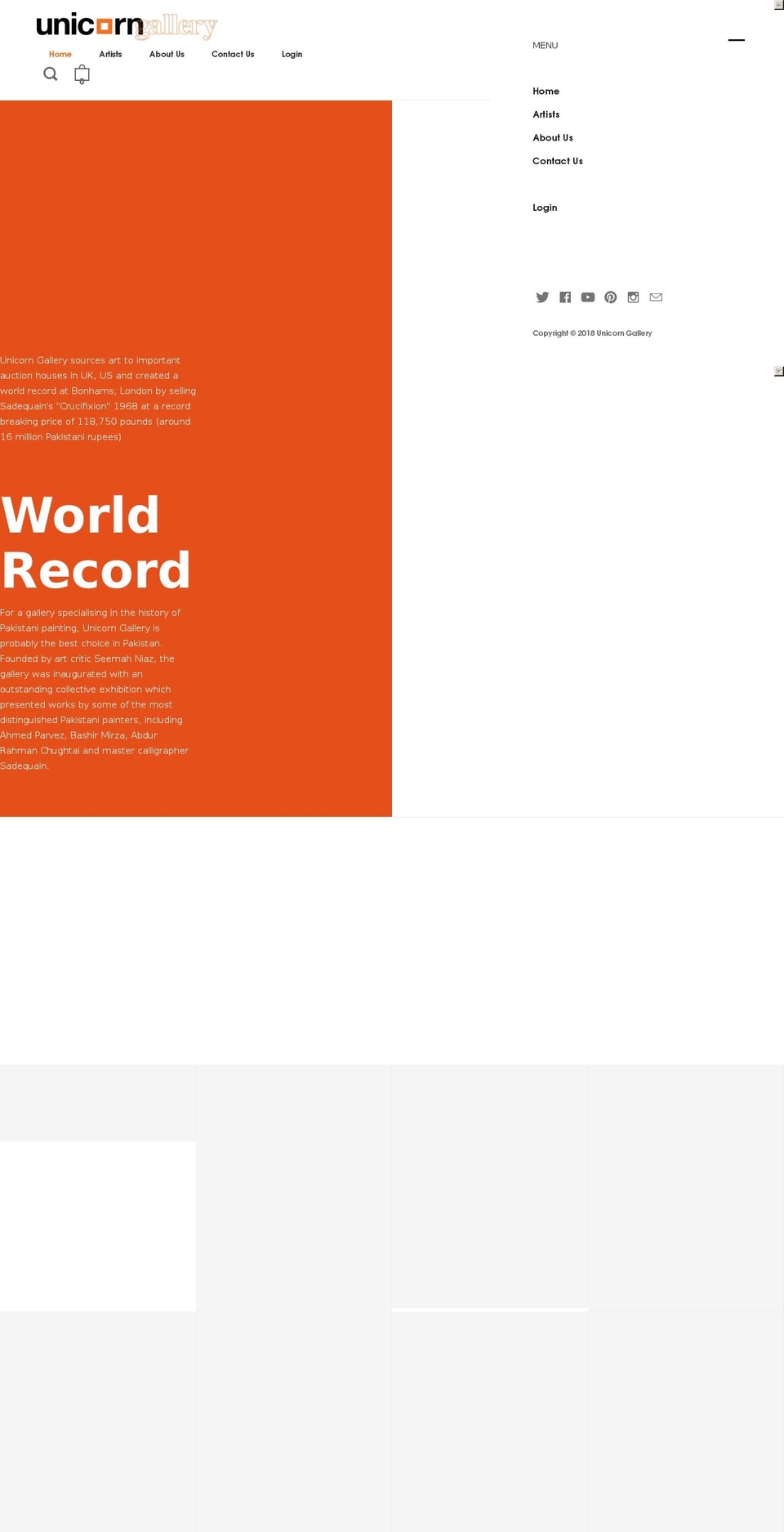 Unicorn Gallery By Ahmad Ideas Shopify theme site example unicorngalleryart.com