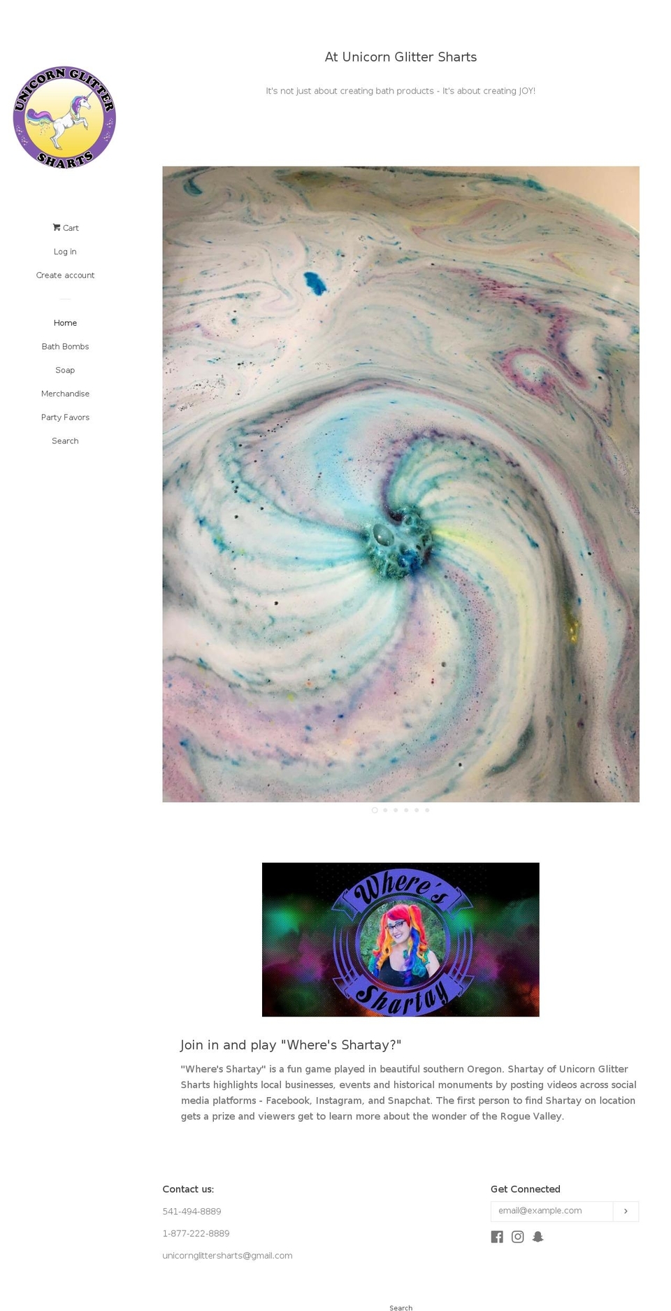 unicornglittersharts.com — Shopify storefront screenshot