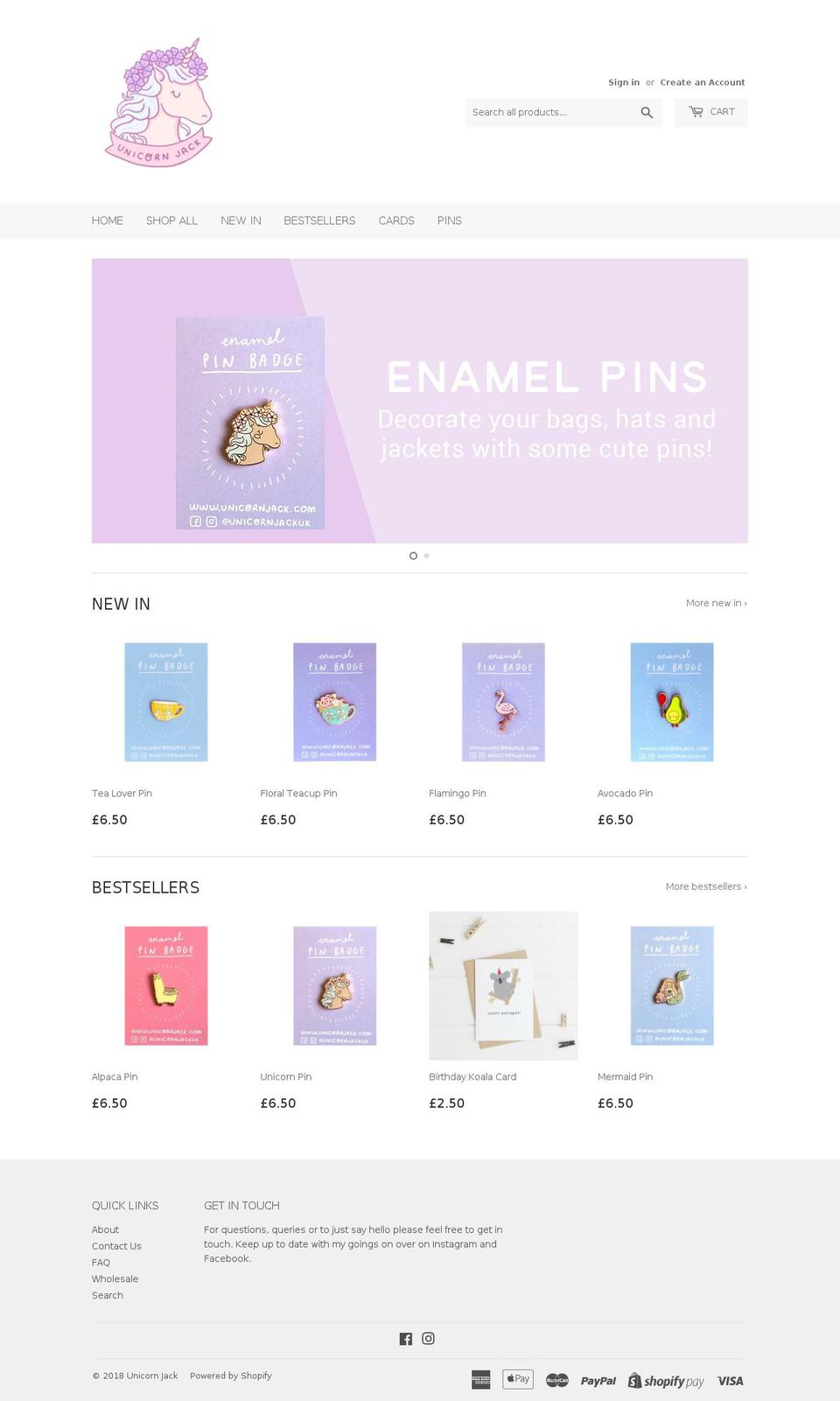 unicornjack.com — Shopify storefront screenshot
