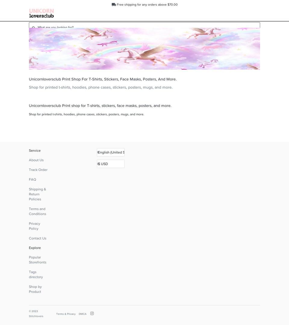 unicornloversclub.com — Shopify storefront screenshot