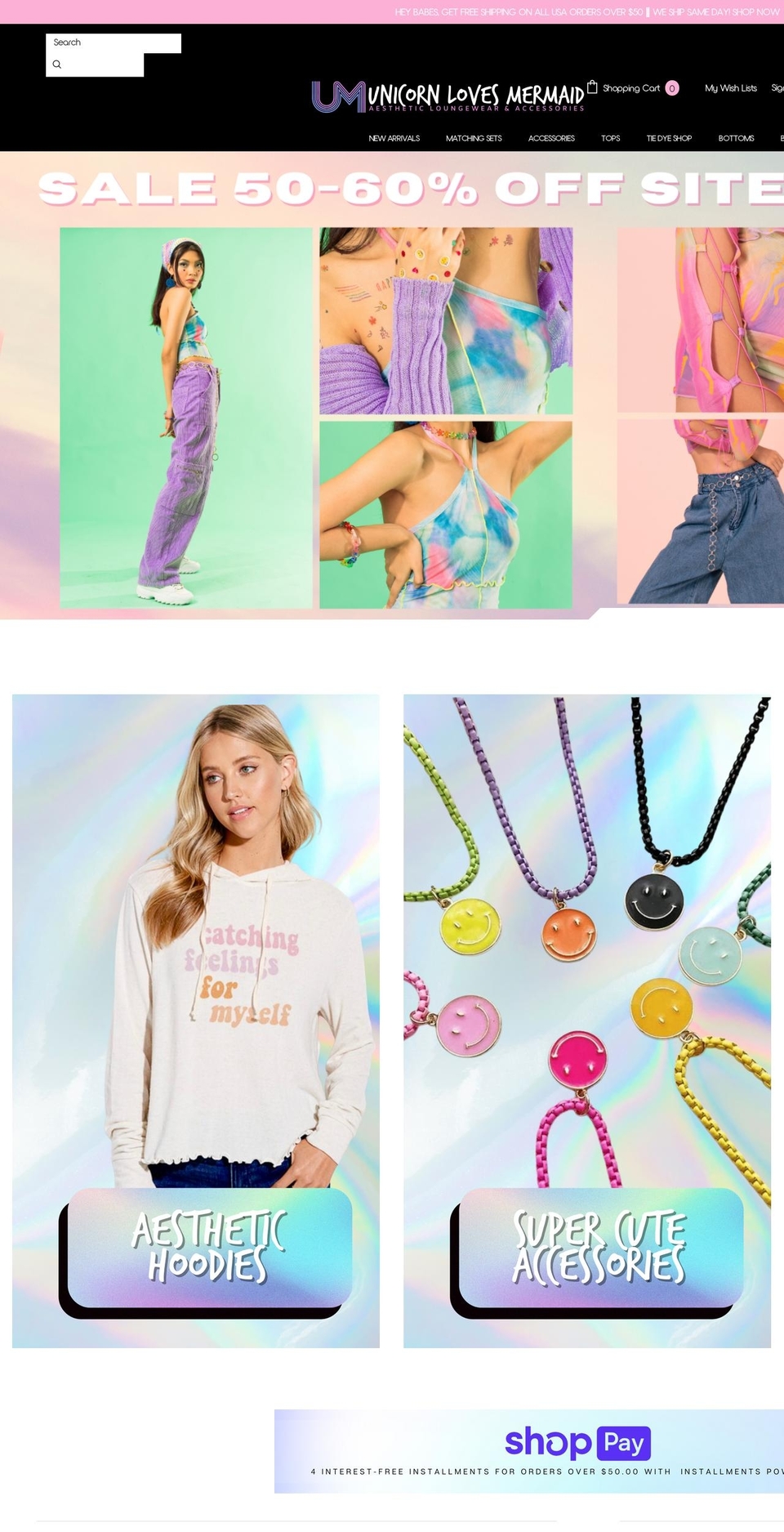 unicornlovesmermaid.com — Shopify storefront screenshot