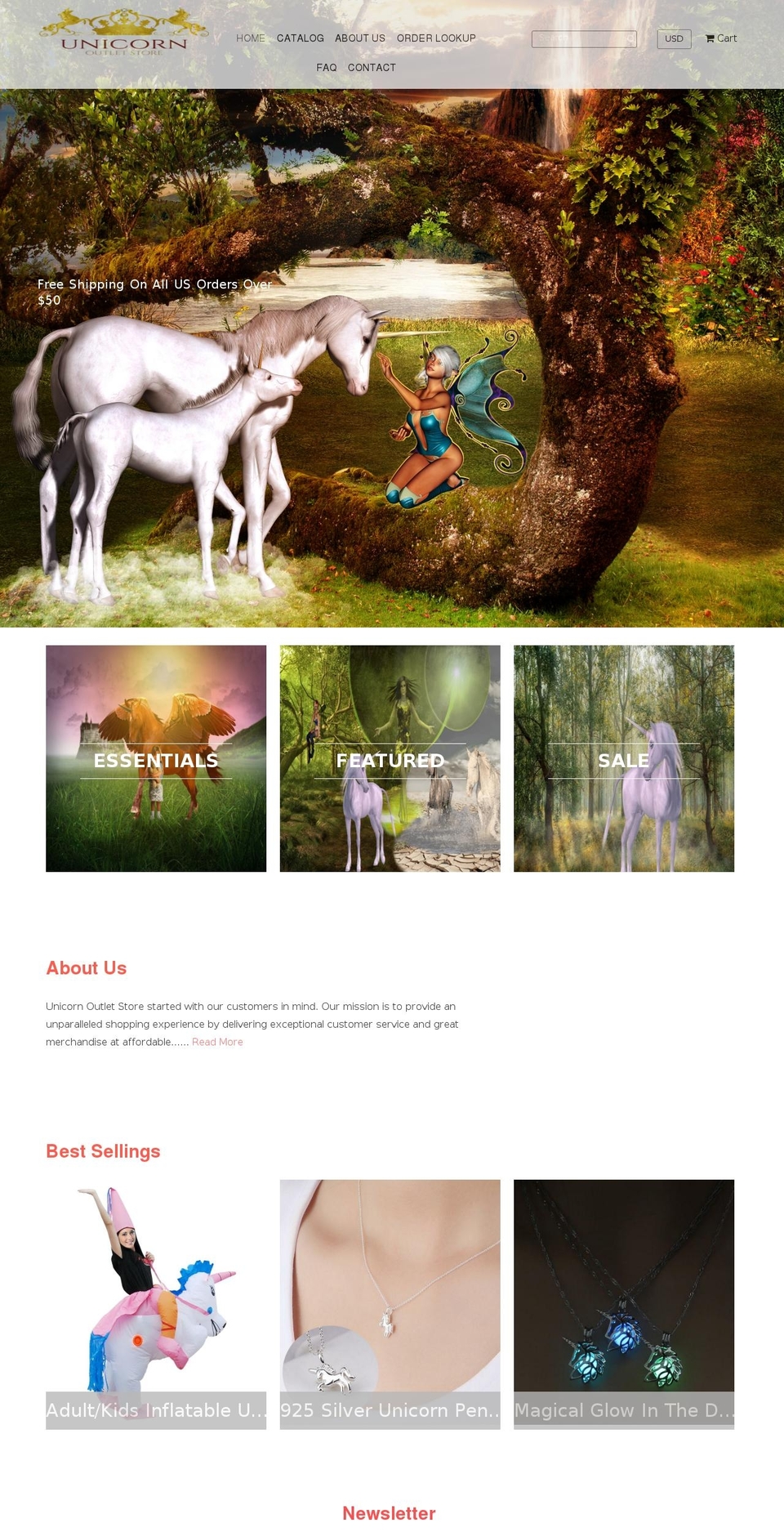 Lady Shopify theme site example unicornoutletstore.com