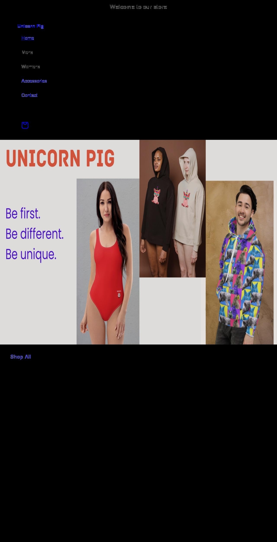 unicornpig.com shopify website screenshot