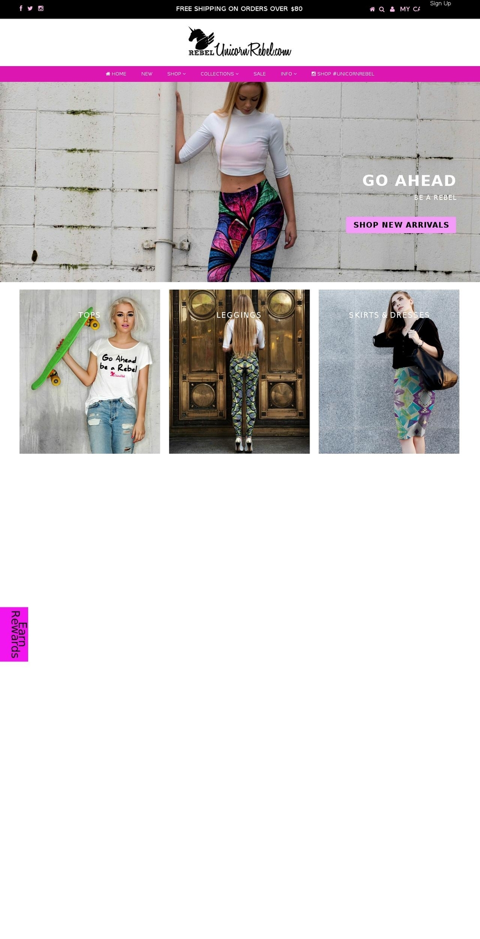 unicornrebel.com shopify website screenshot