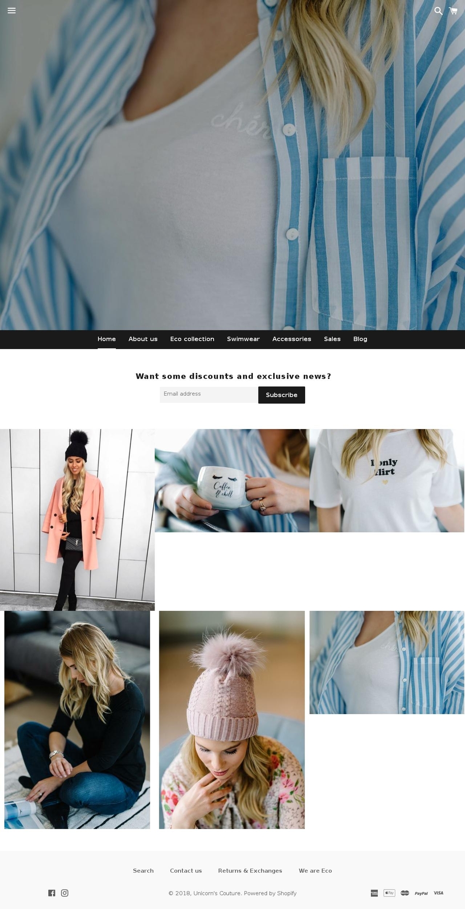 unicornscouture.com shopify website screenshot