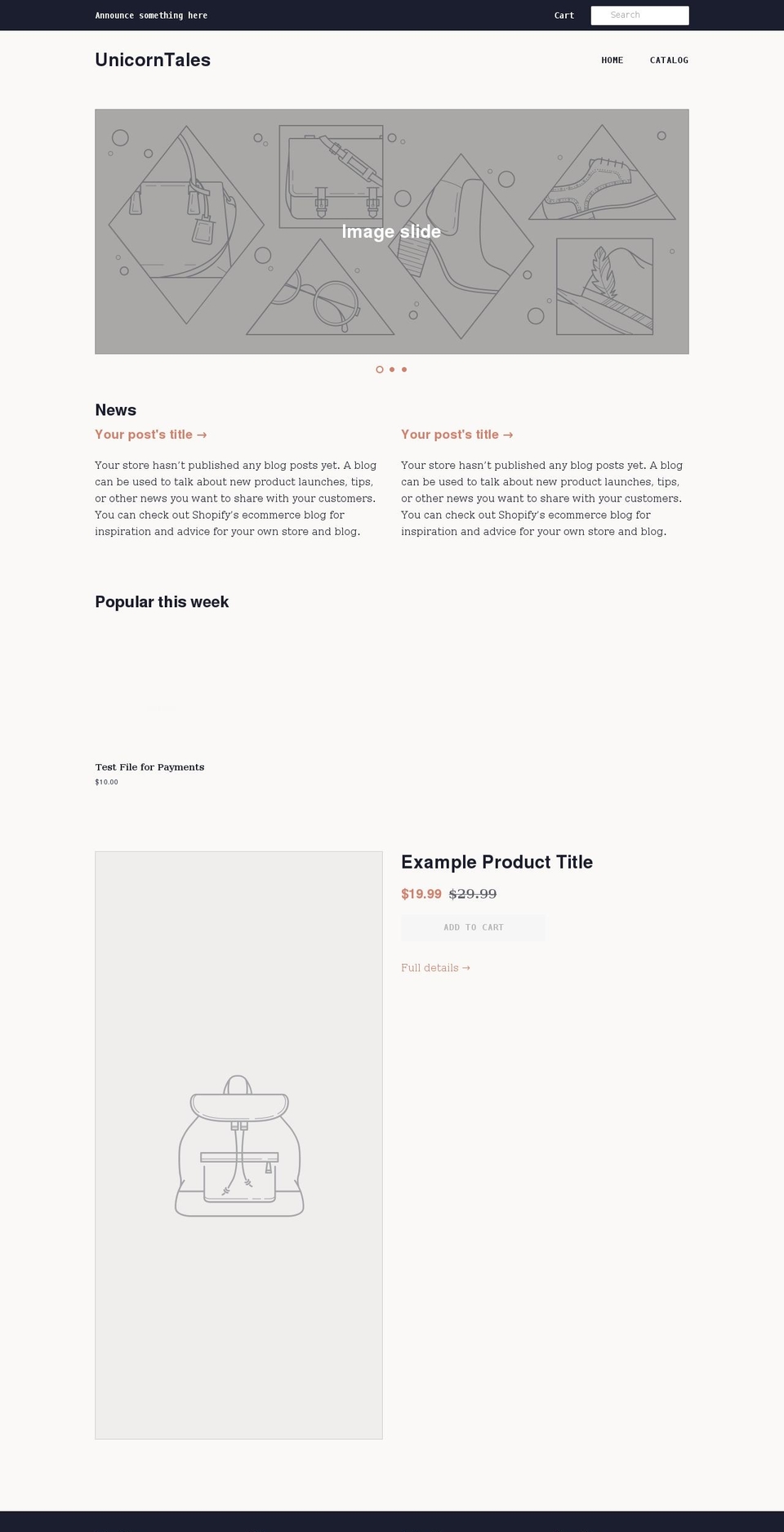 unicorntales.com shopify website screenshot