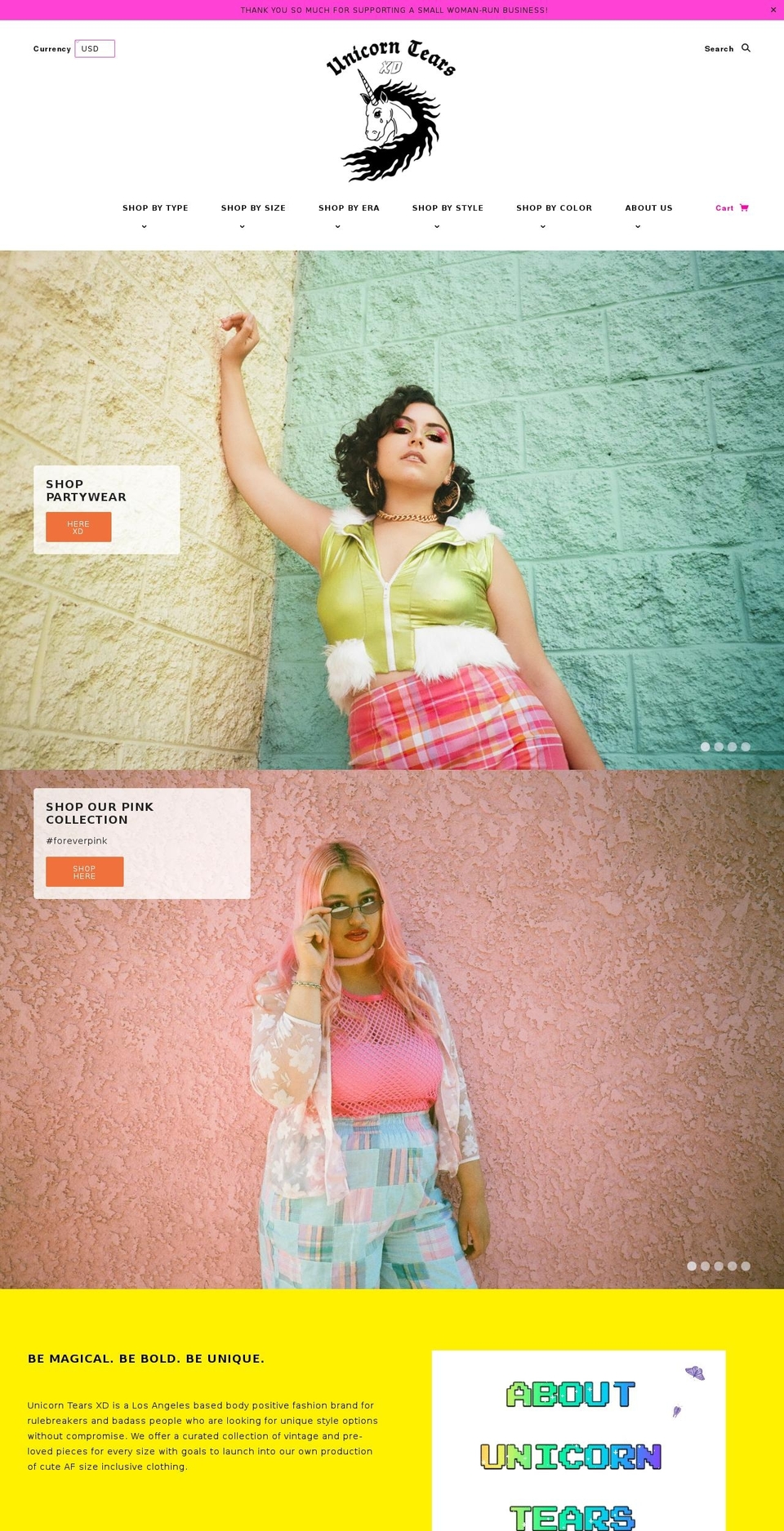 unicorntearsxd.com shopify website screenshot
