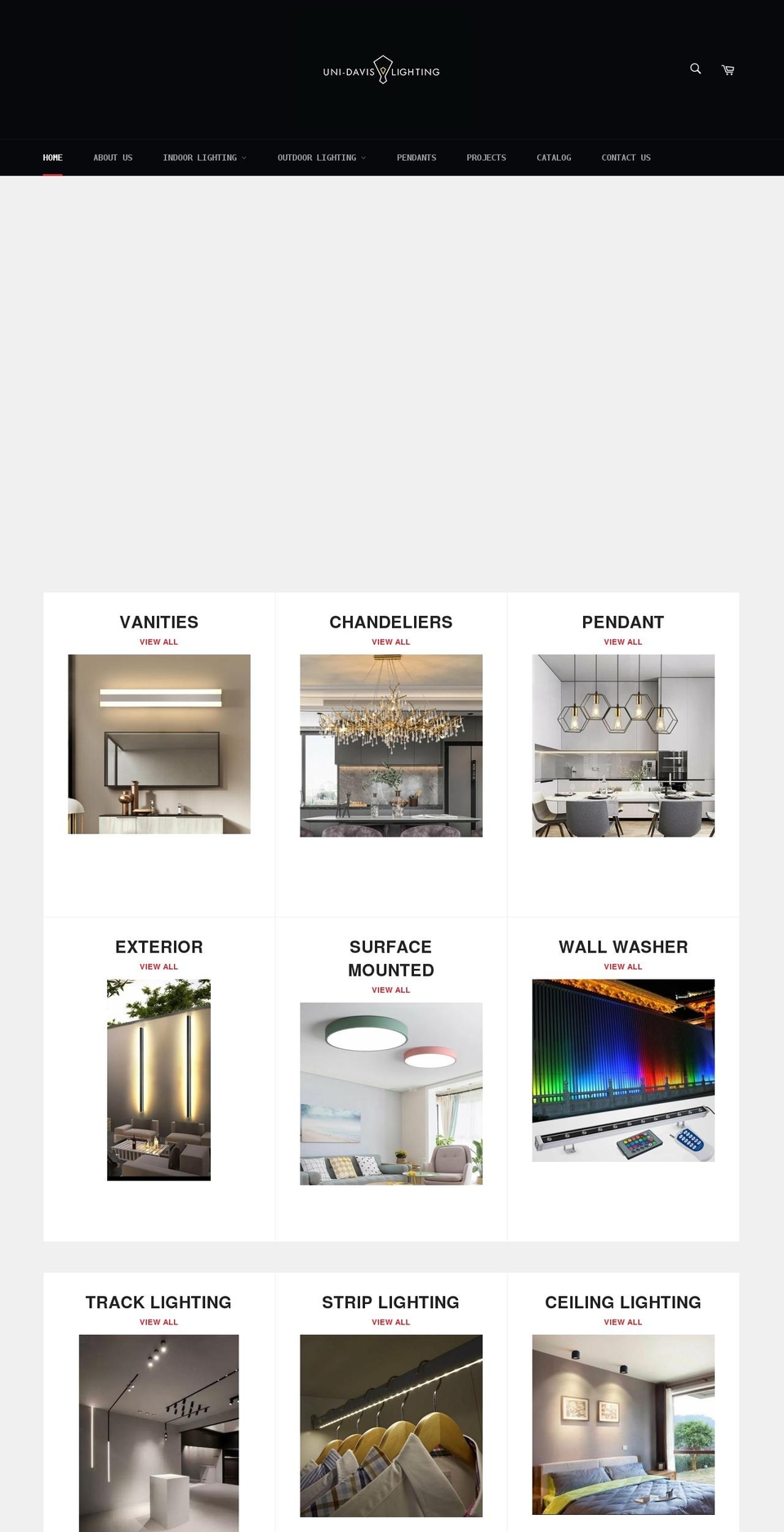 unidavislighting.com shopify website screenshot