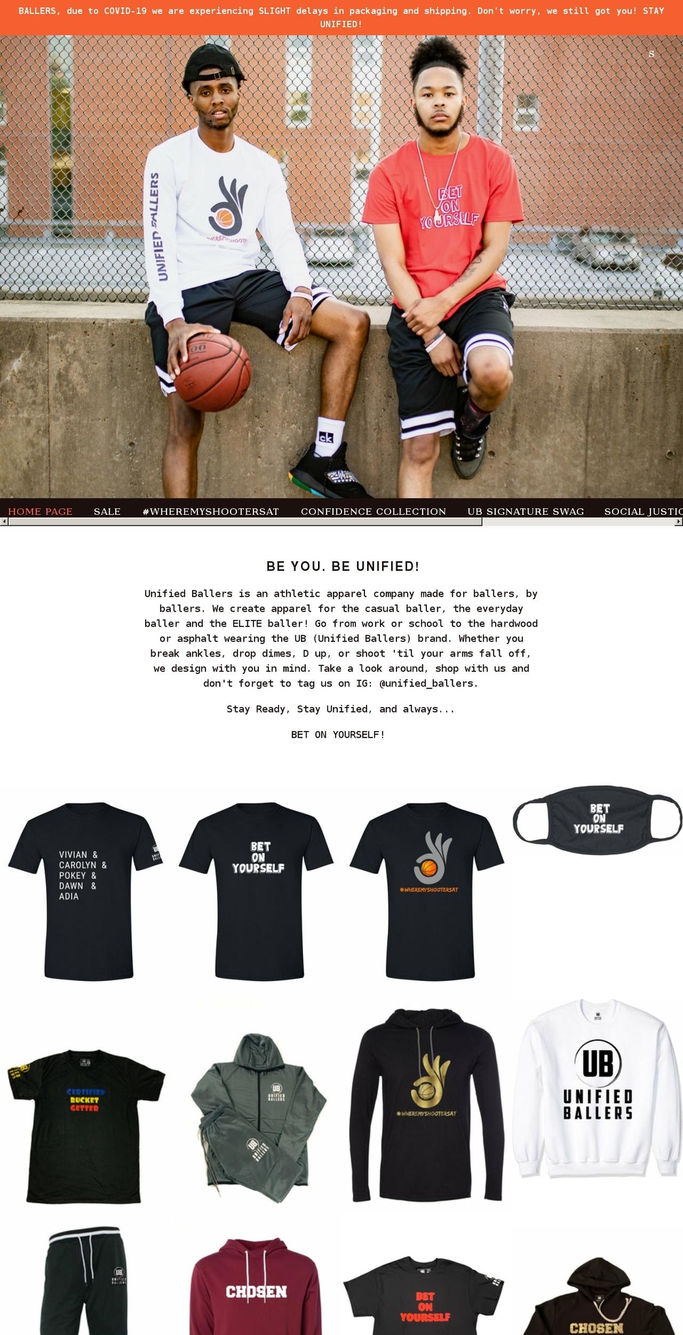 unified-ballers.com shopify website screenshot