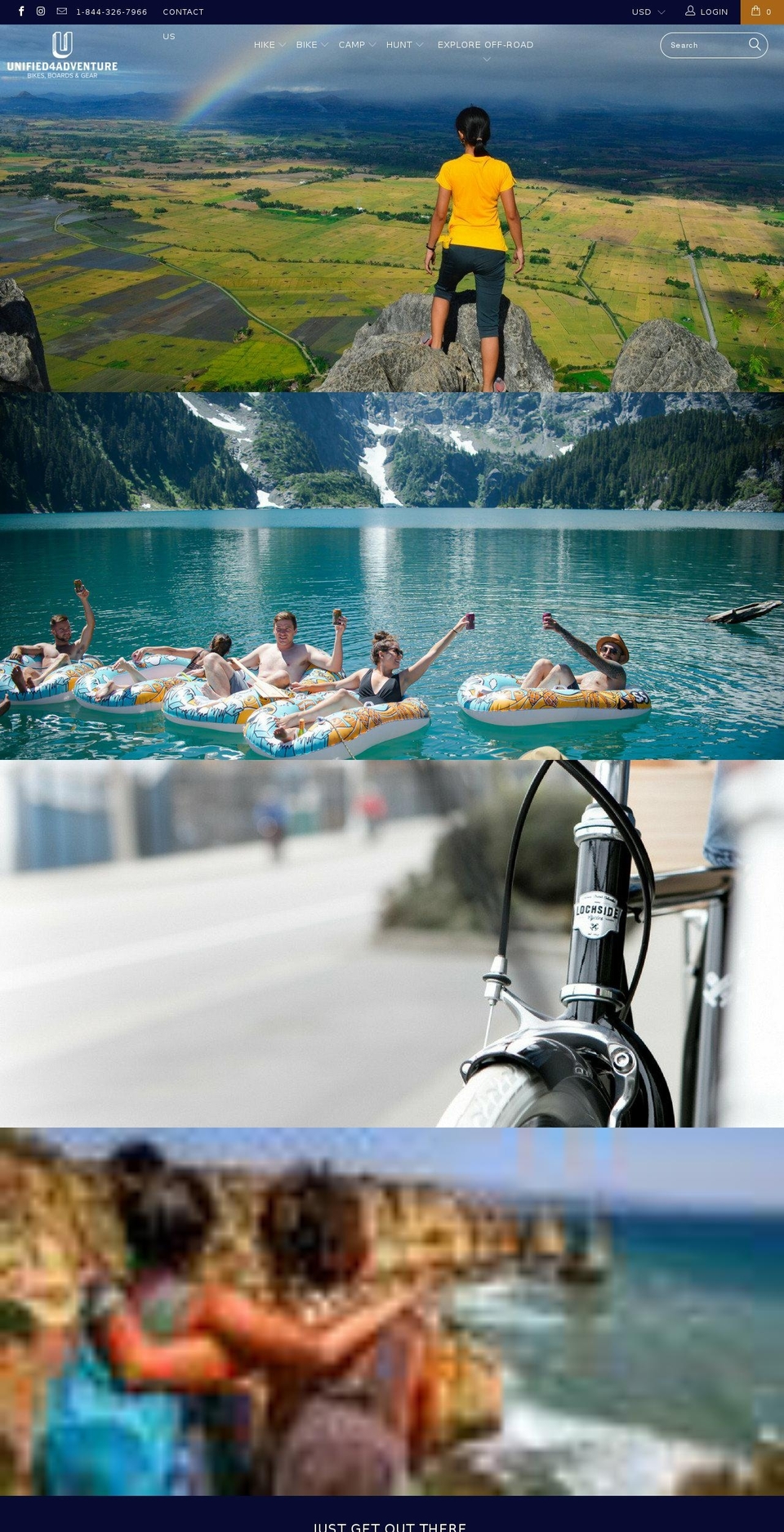 unified4adventure.ca shopify website screenshot