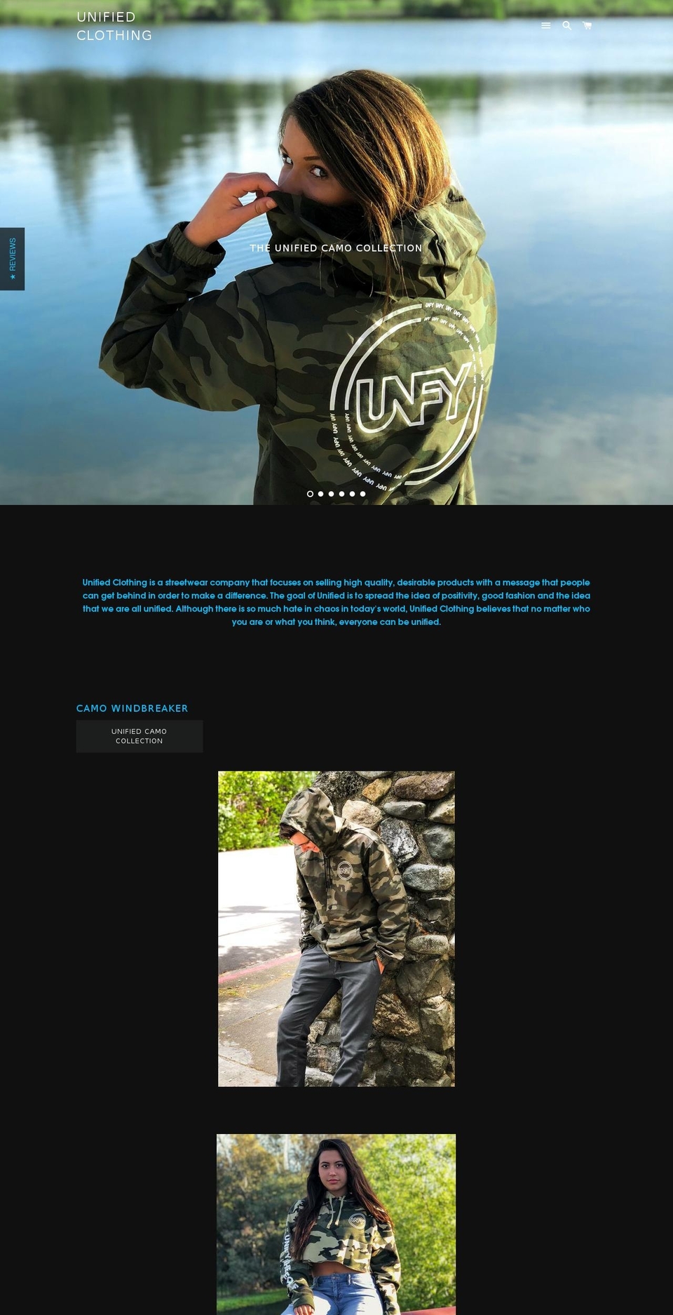 unifiedclothing.net shopify website screenshot