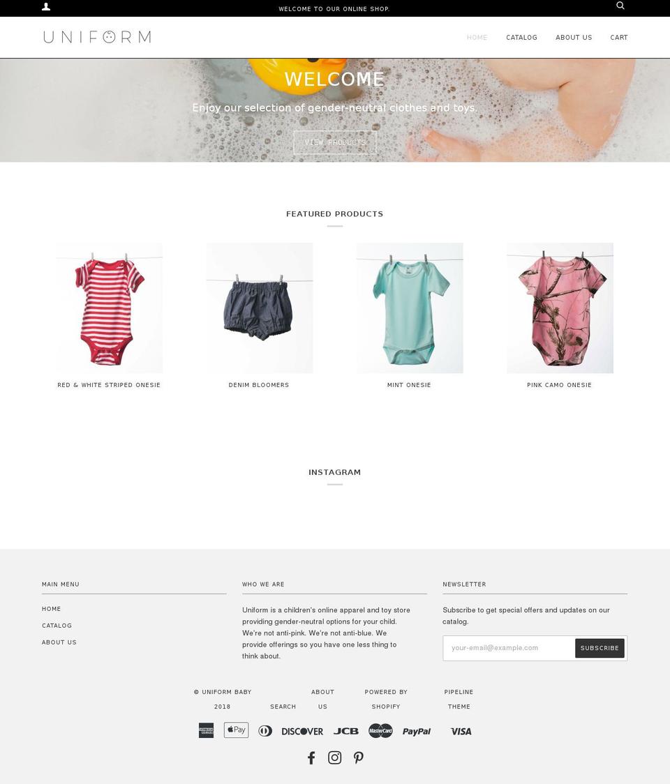 uniformbaby.com shopify website screenshot