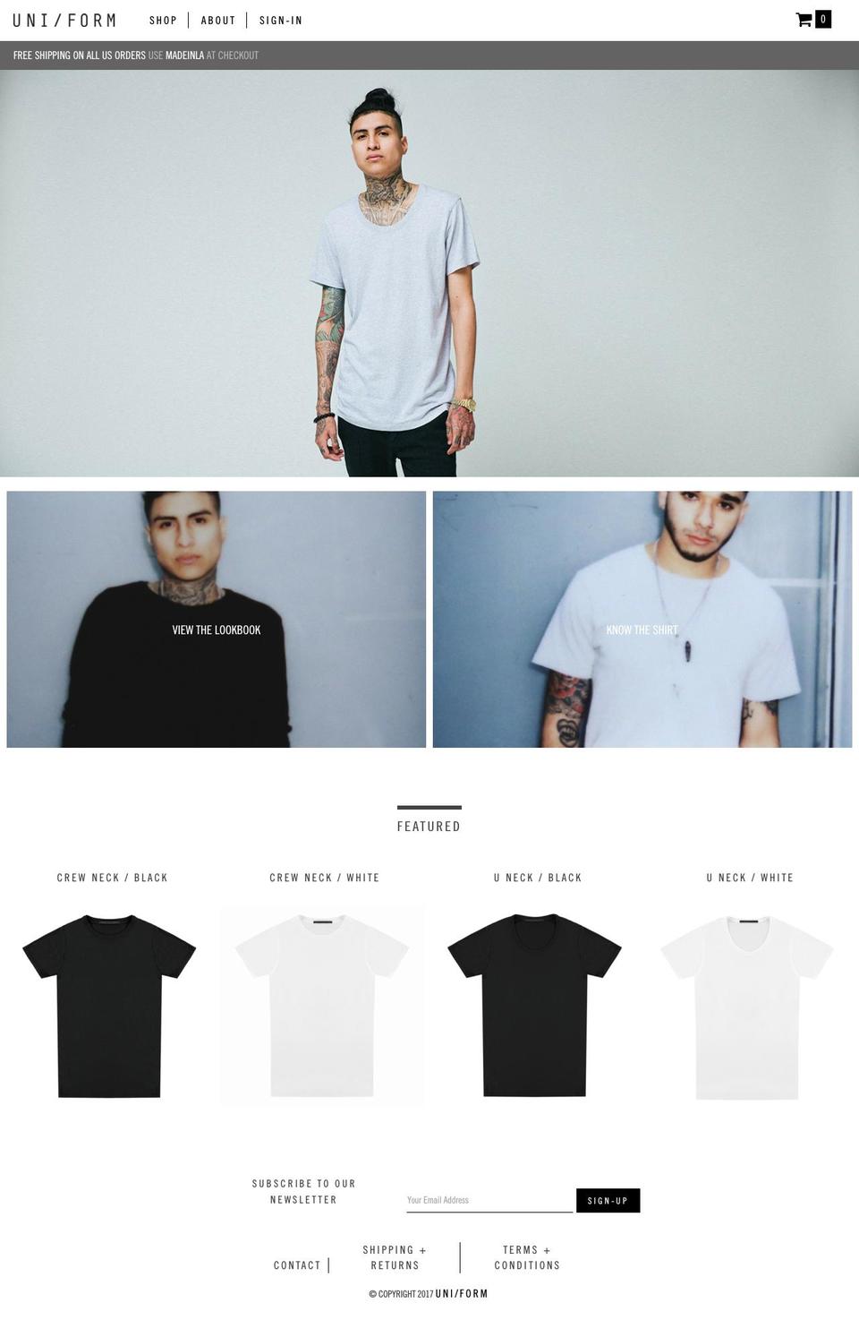 uniformla.com shopify website screenshot