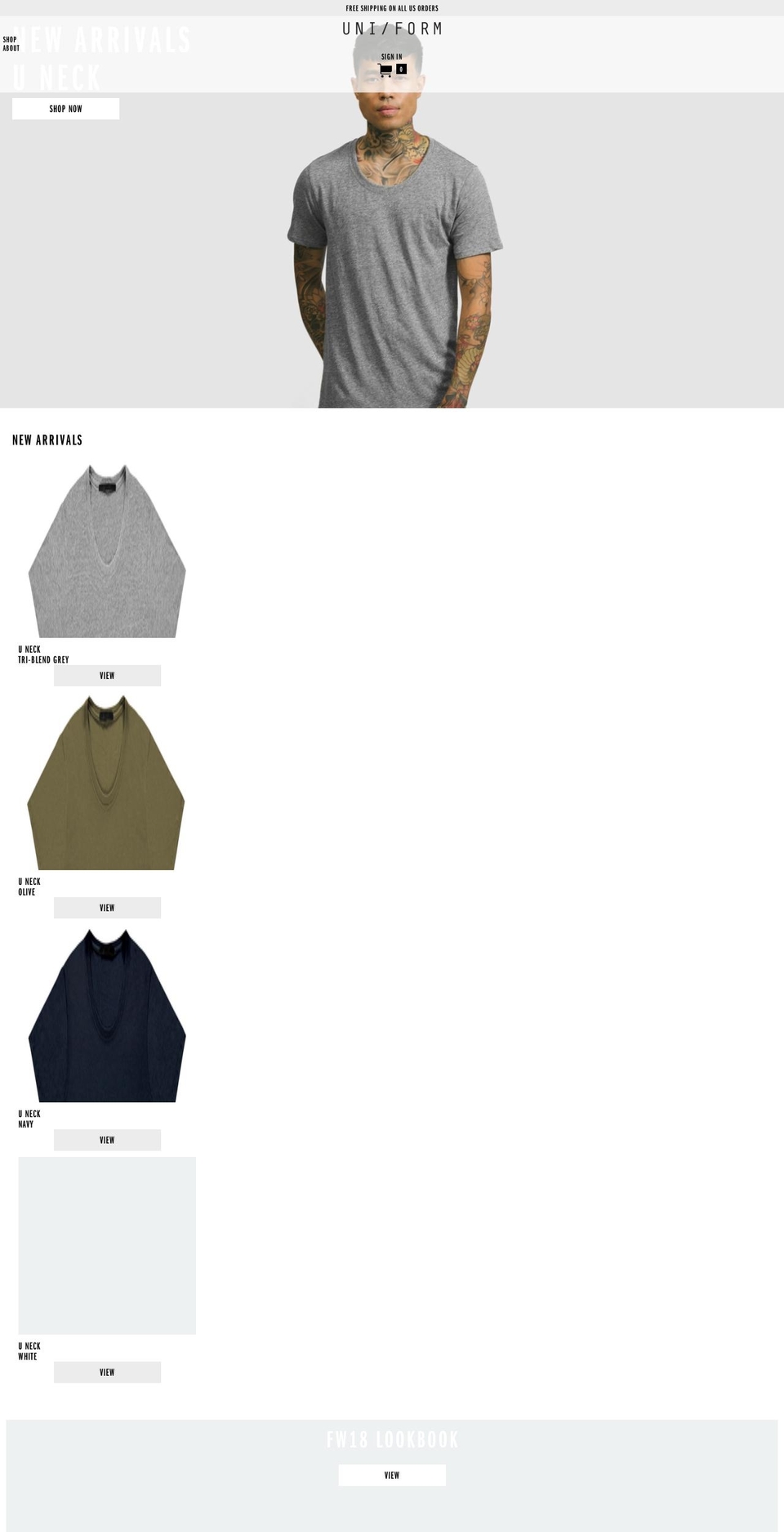 uniformlosangeles.com shopify website screenshot