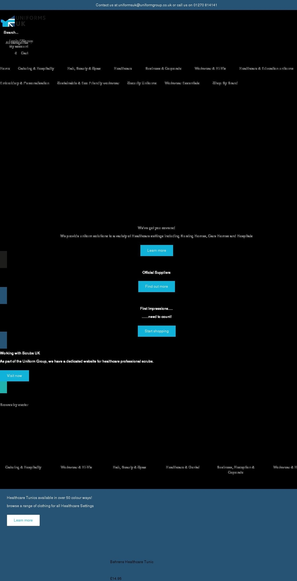 uniforms-uk.com shopify website screenshot